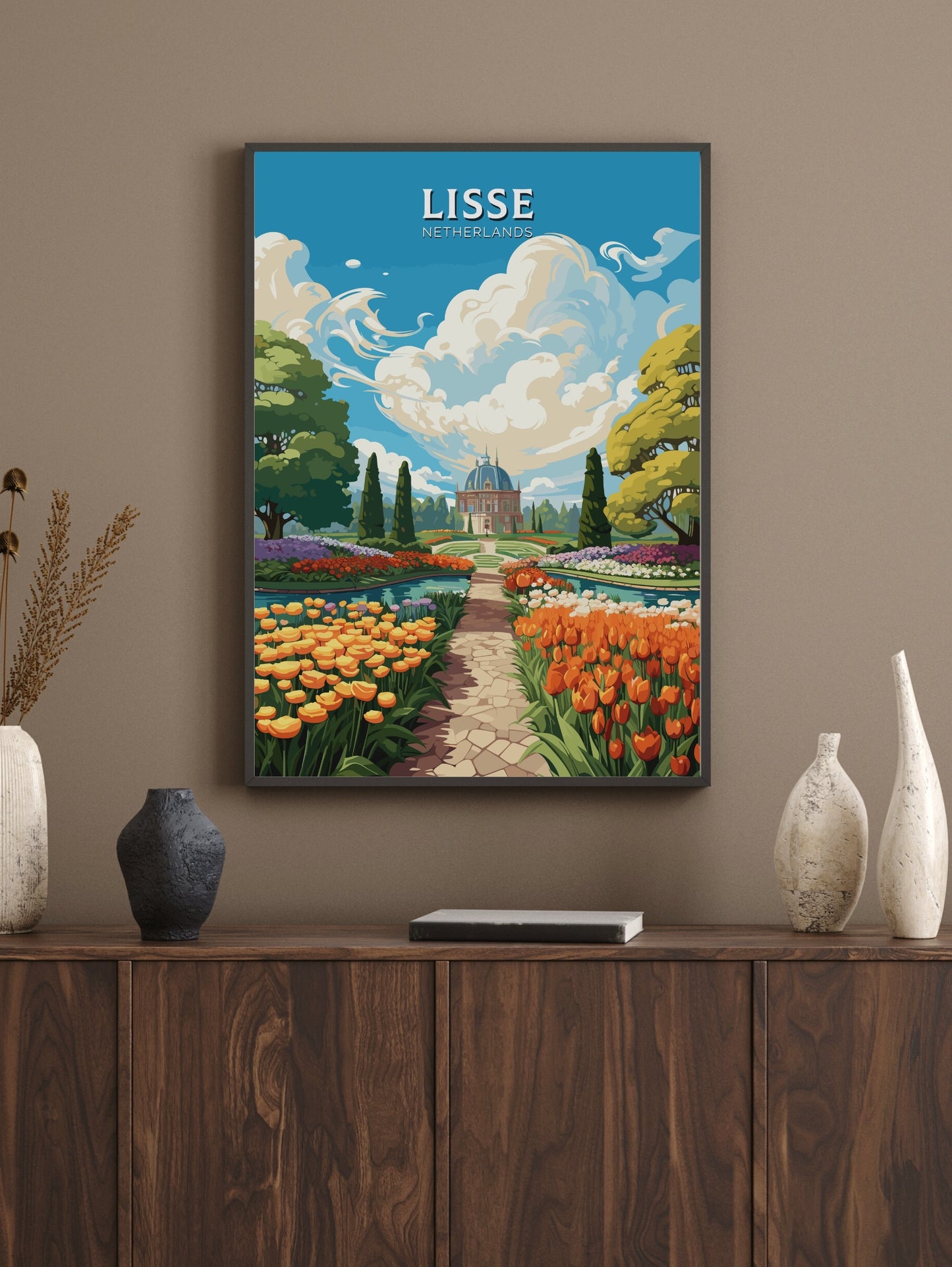 Lisse Poster | Lisse Netherlands Travel Poster | Lisse Wall Art | Netherlands Print | Lisse Keukenhof Gardens | Lisse Print | ID 706