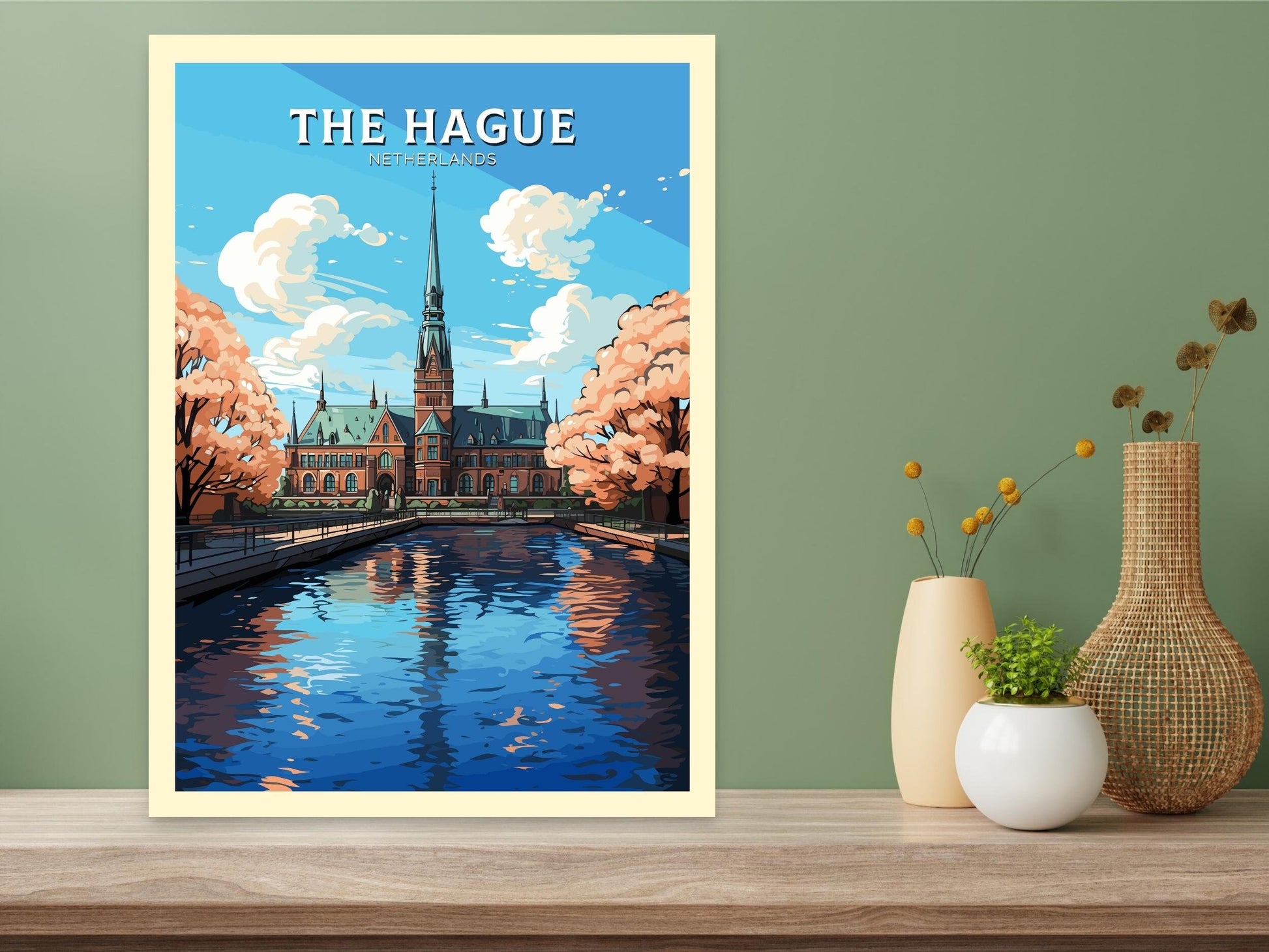 The Hague Poster | The Hague Travel Poster | The Hague Wall Art | Netherlands Print | The Hague Binnenhof | The Hague Print | ID 707