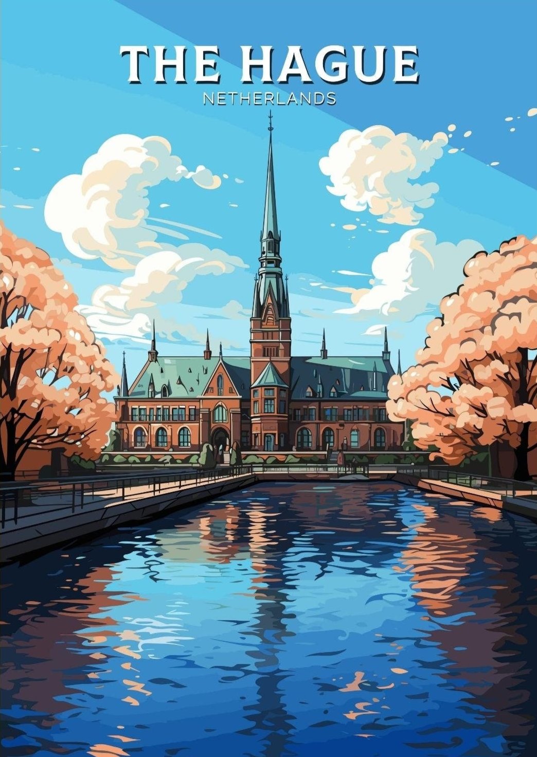Europe THE HAGUE TRAVEL POSTER - NETHERLANDS ARTWORK