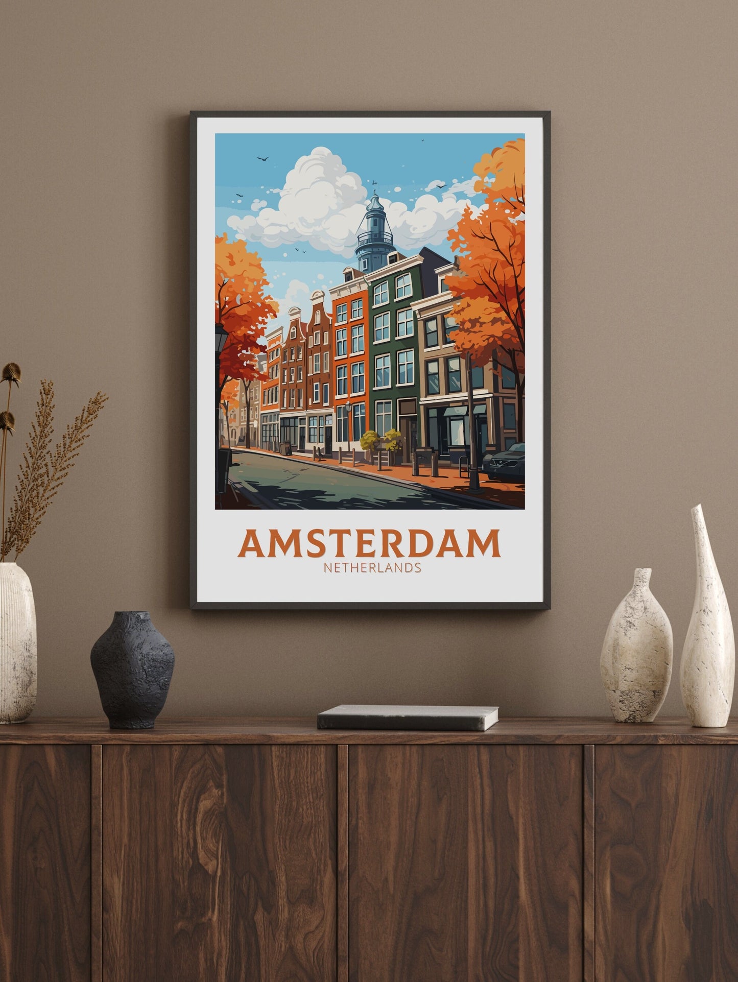 Amsterdam Poster | Amsterdam Print | Anne Frank House | Amsterdam Wall Art | Netherlands Print | Amsterdam Home Decor | ID 709