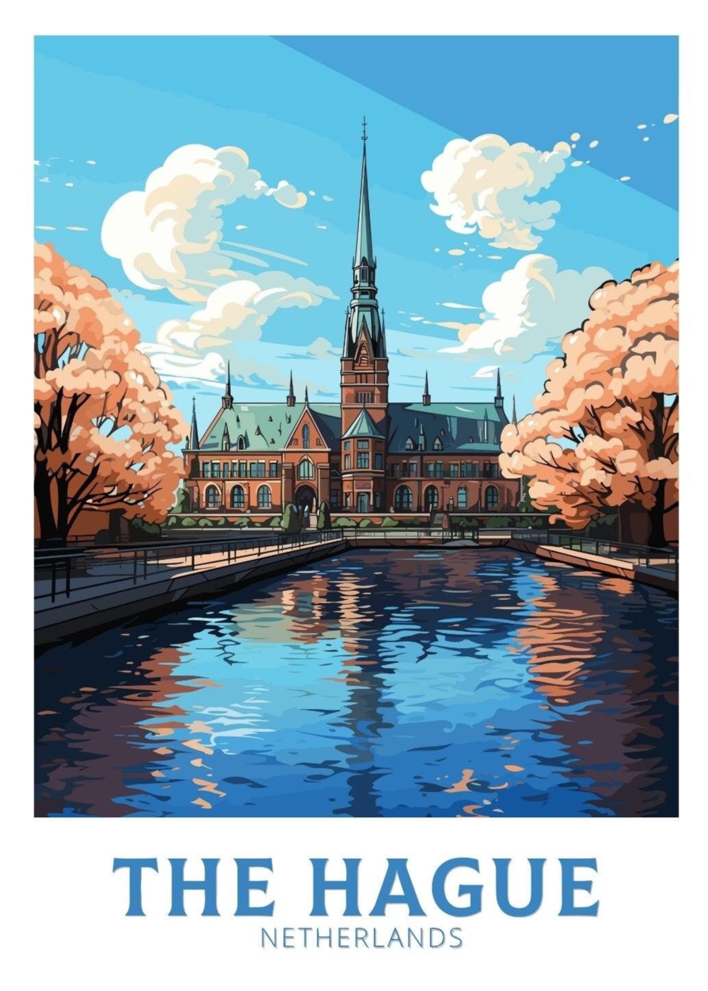 Europe THE HAGUE TRAVEL PRINT - NETHERLANDS ARTWORK