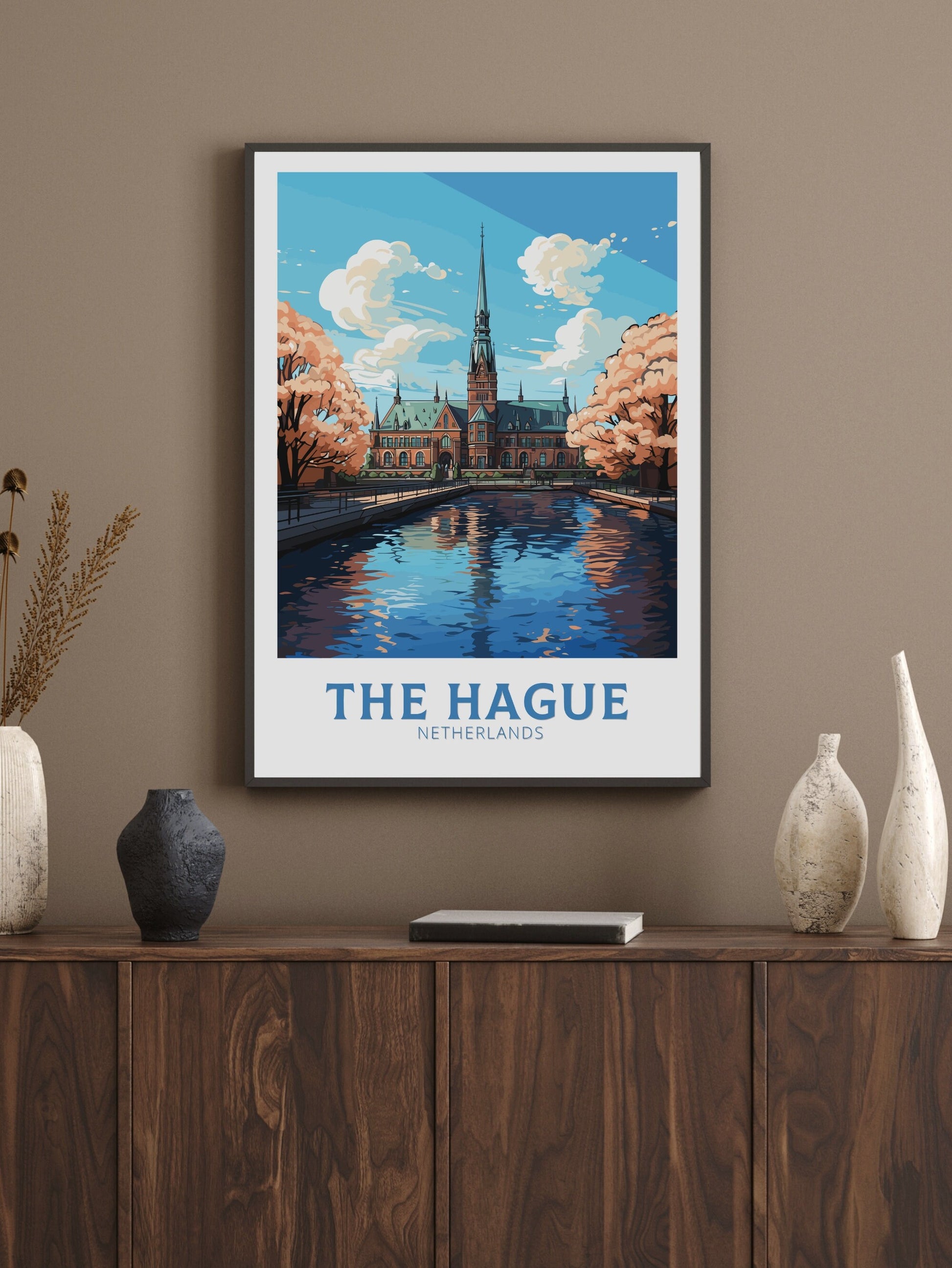 The Hague Print | The Hague Poster | The Hague Travel Poster | The Hague Wall Art | Netherlands Print | The Hague Binnenhof | ID 711