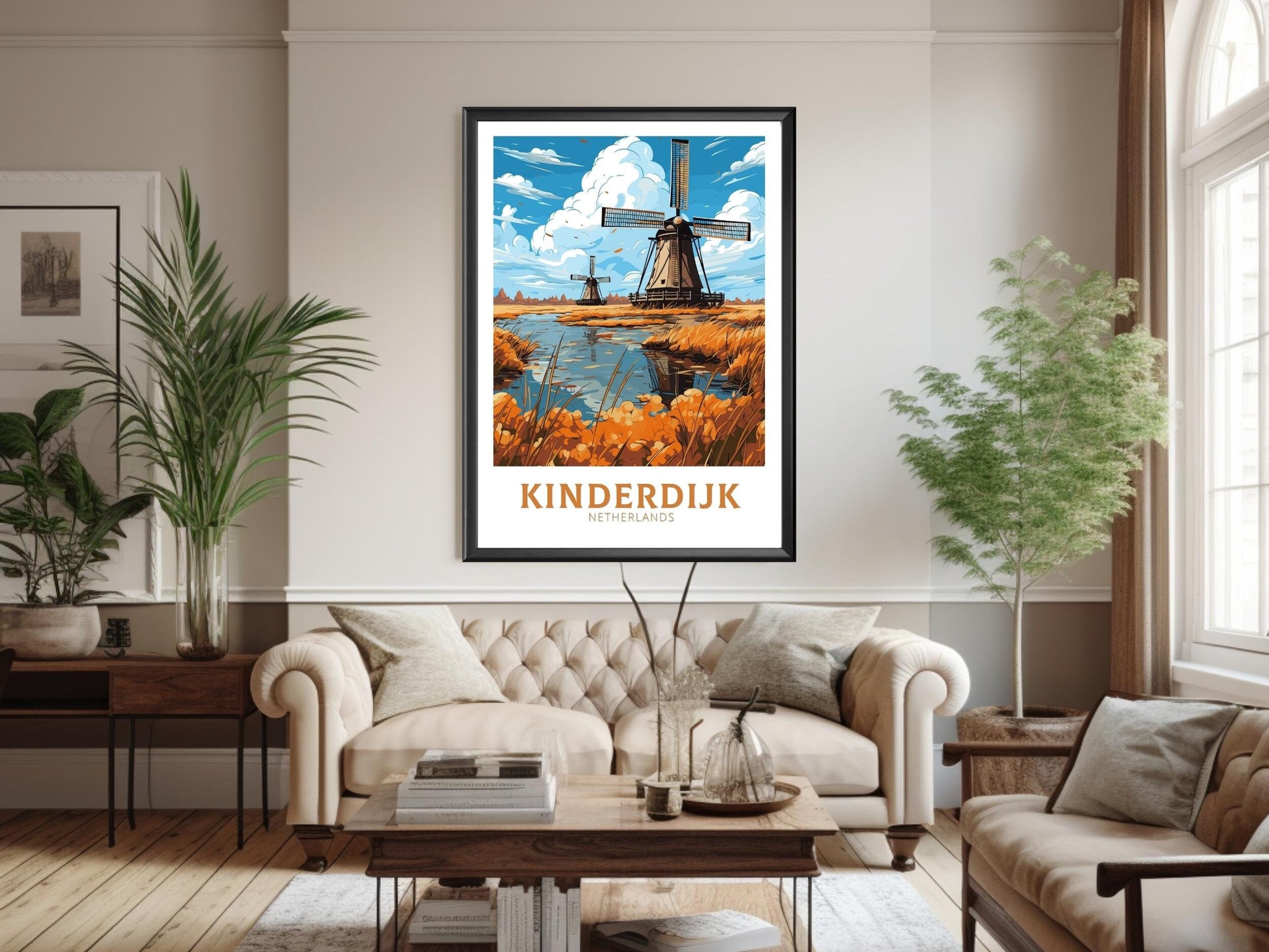 Kinderdijk Print |Kinderdijk Poster | Kinderdijk Wall Art | Kinderdijk Netherlands | Netherlands Print | Kinderdijk Home Decor | ID 713