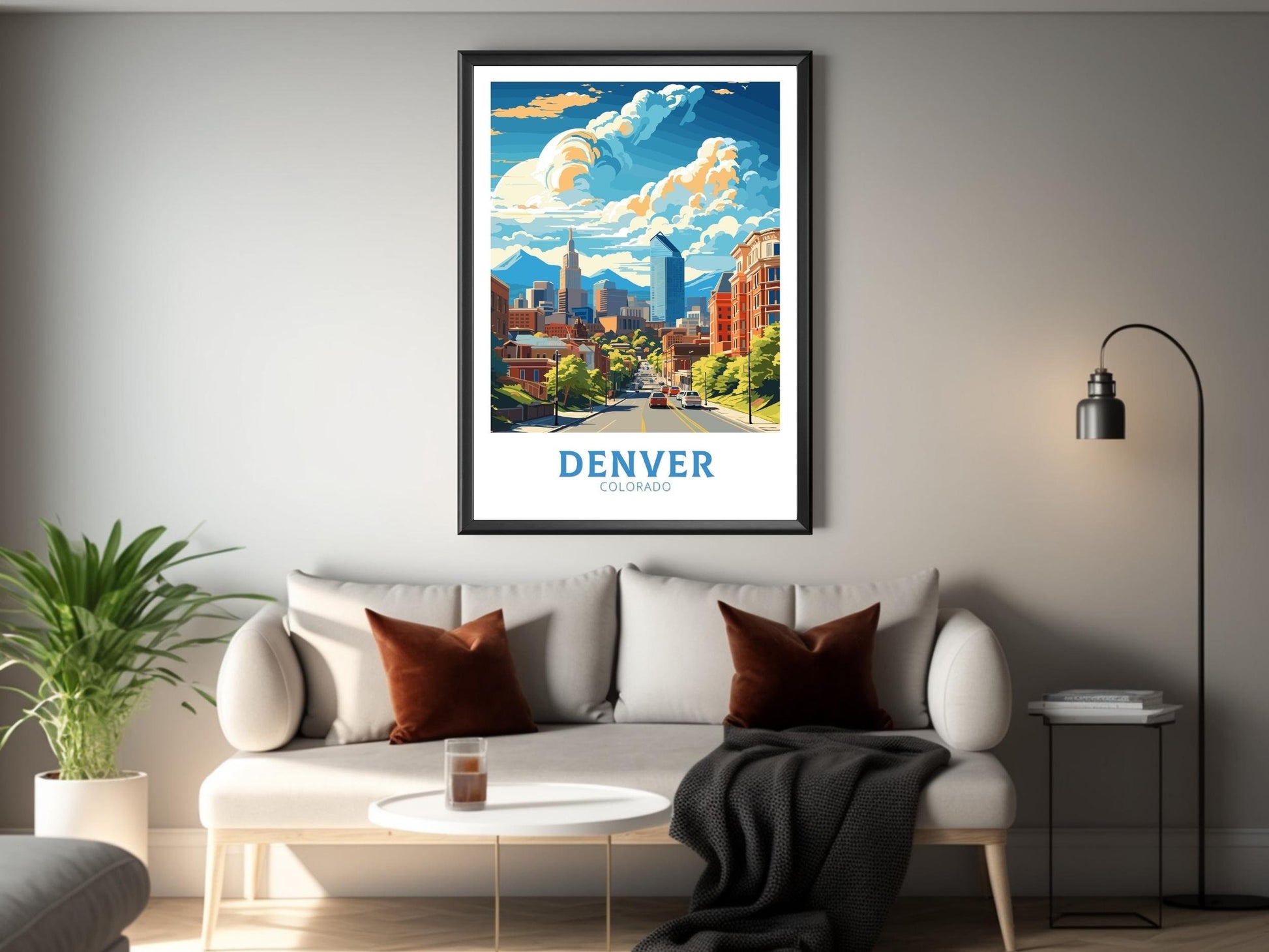 Denver Colorado Print | Denver Wall Art | Denver Poster | Denver Travel Print | USA print | Colorado City Poster | ID 810