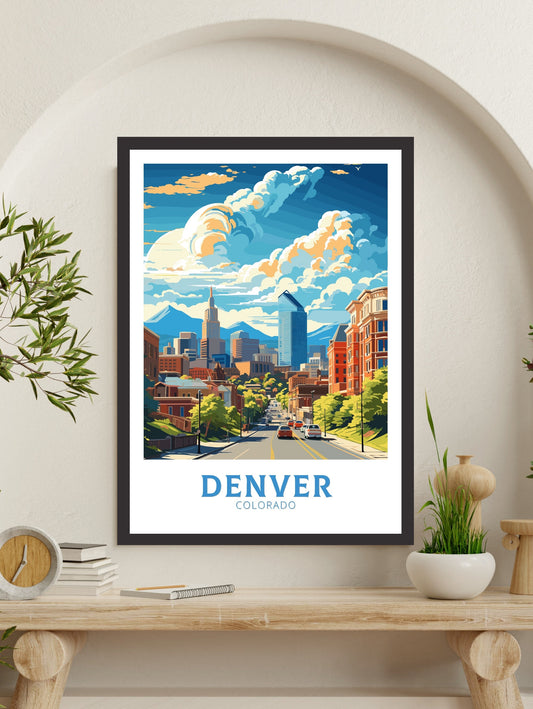 Denver Colorado Print | Denver Wall Art | Denver Poster | Denver Travel Print | USA print | Colorado City Poster | ID 810