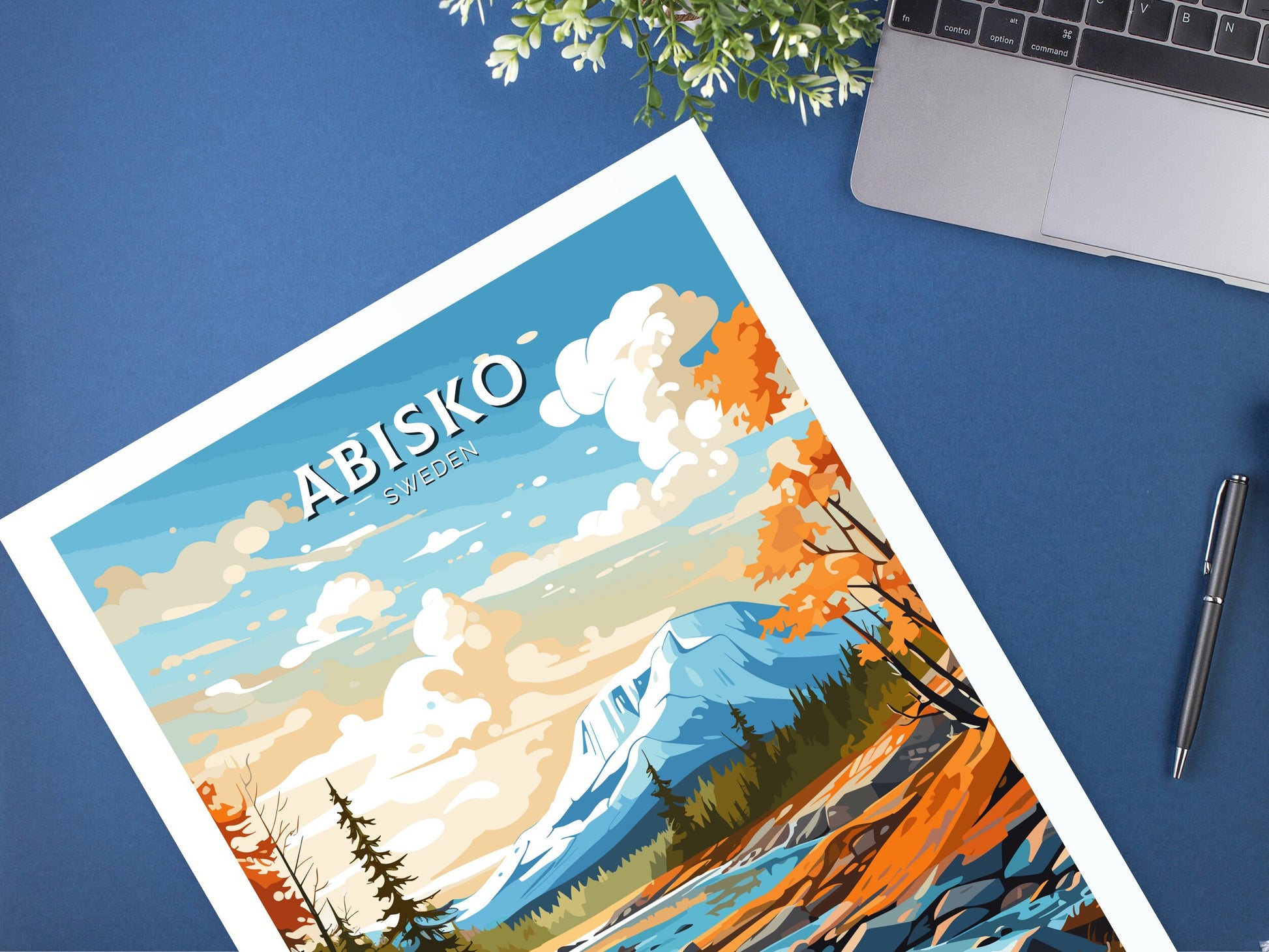 Abisko Print | Abisko Travel Poster | Abisko Illustration | Sweeden Print | Sweeden Home Décor | Abisko Art | Sweeden Poster | ID 714