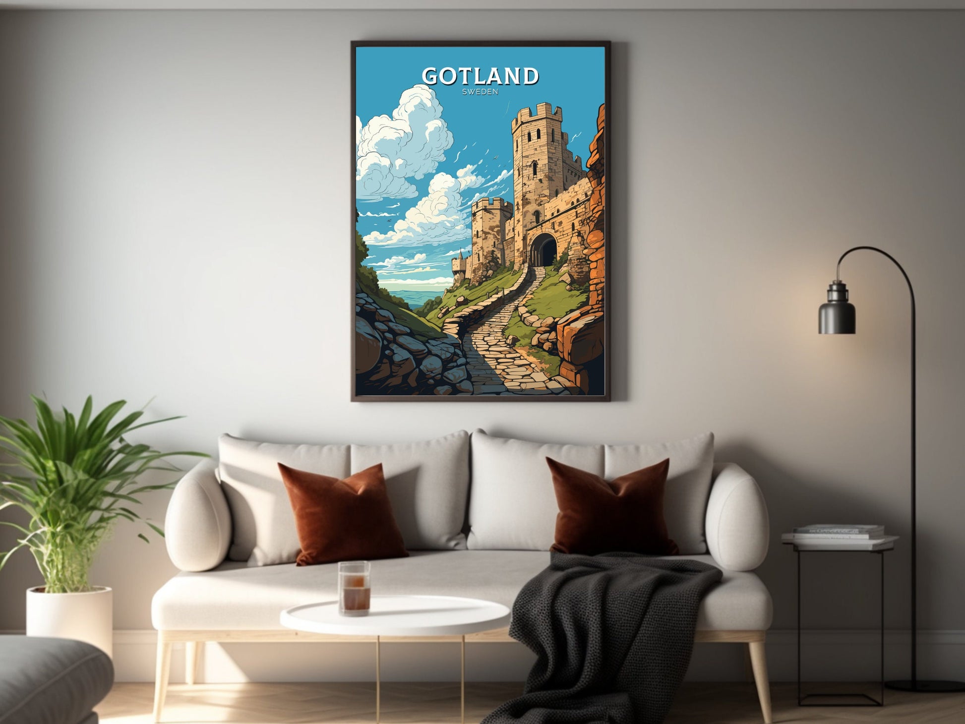 Gotland Print | Gotland Travel Poster | Gotland Illustration | Sweeden Print | Sweeden Home Décor | Gotland Art | Sweeden Poster | ID 716