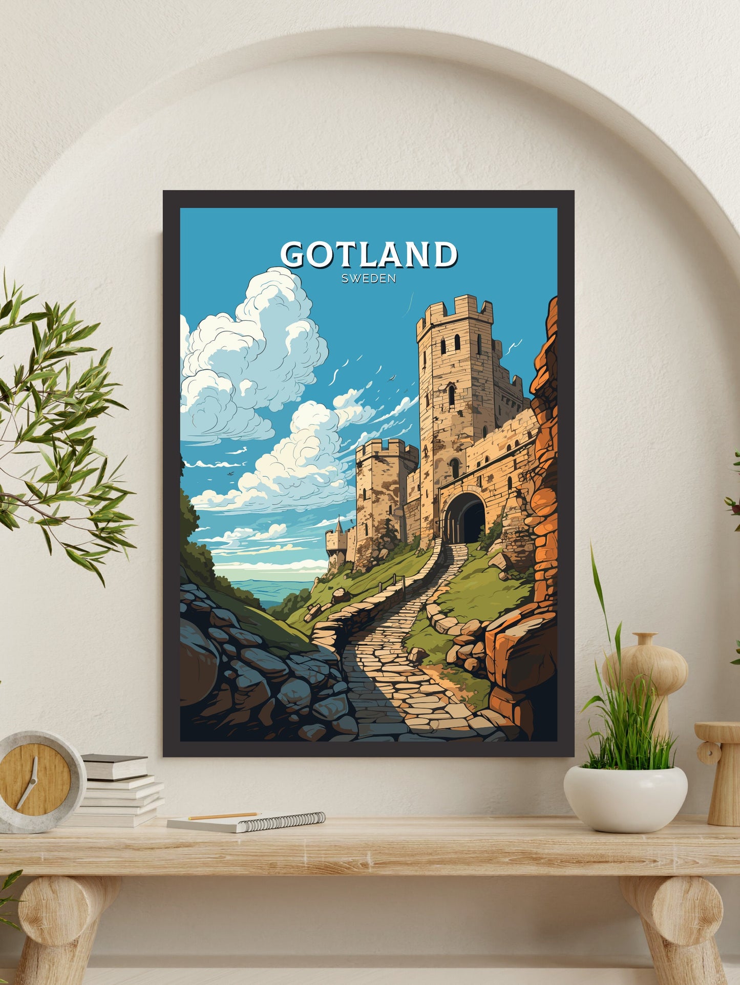 Gotland Print | Gotland Travel Poster | Gotland Illustration | Sweeden Print | Sweeden Home Décor | Gotland Art | Sweeden Poster | ID 716