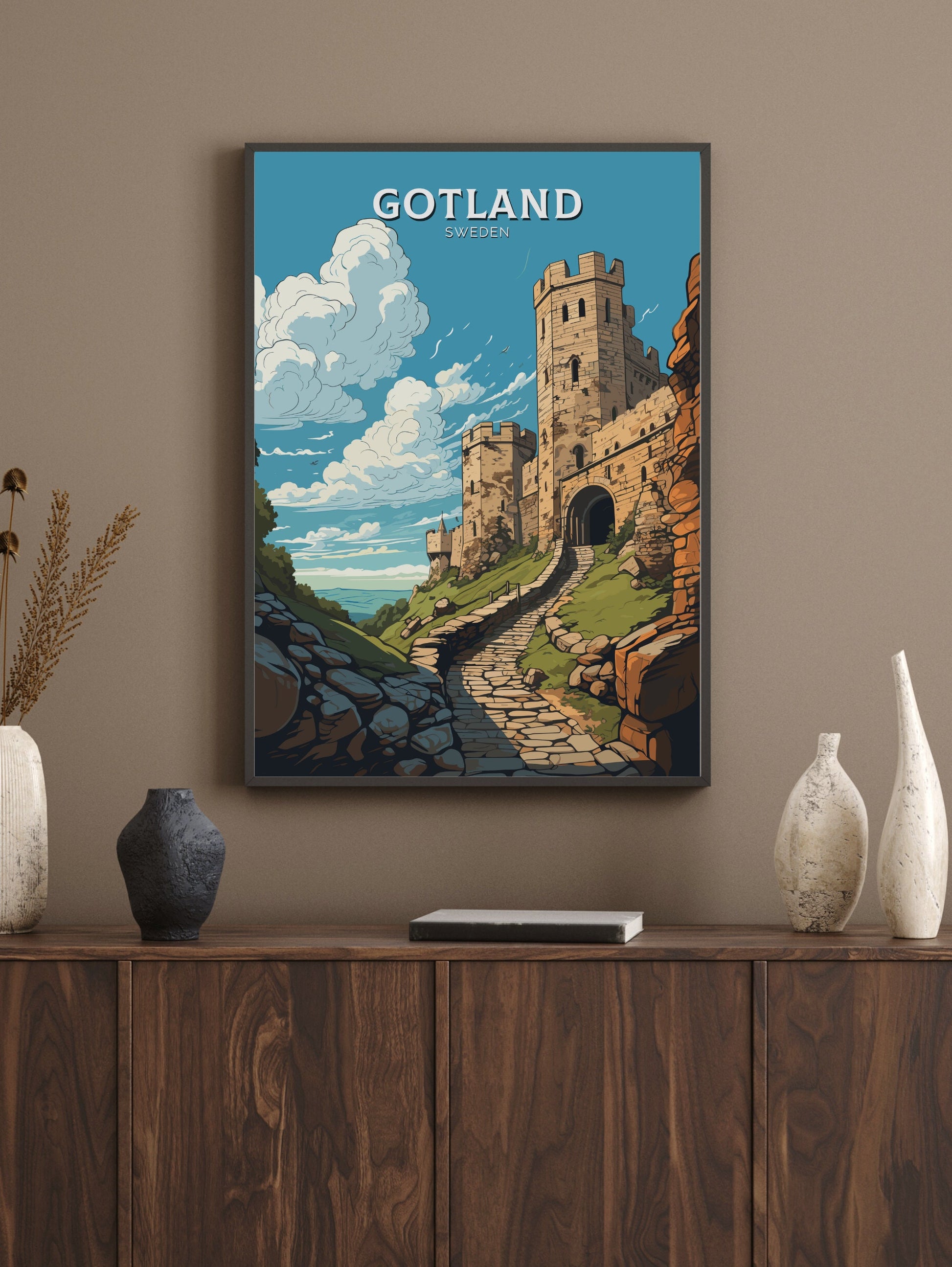 Gotland Print | Gotland Travel Poster | Gotland Illustration | Sweeden Print | Sweeden Home Décor | Gotland Art | Sweeden Poster | ID 716