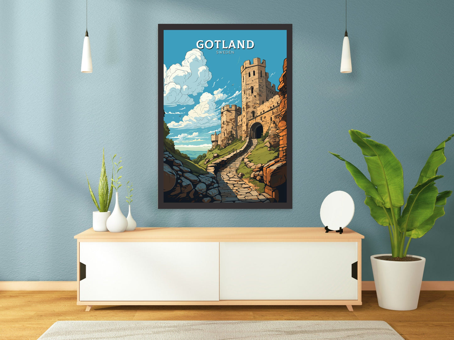 Gotland Print | Gotland Travel Poster | Gotland Illustration | Sweeden Print | Sweeden Home Décor | Gotland Art | Sweeden Poster | ID 716