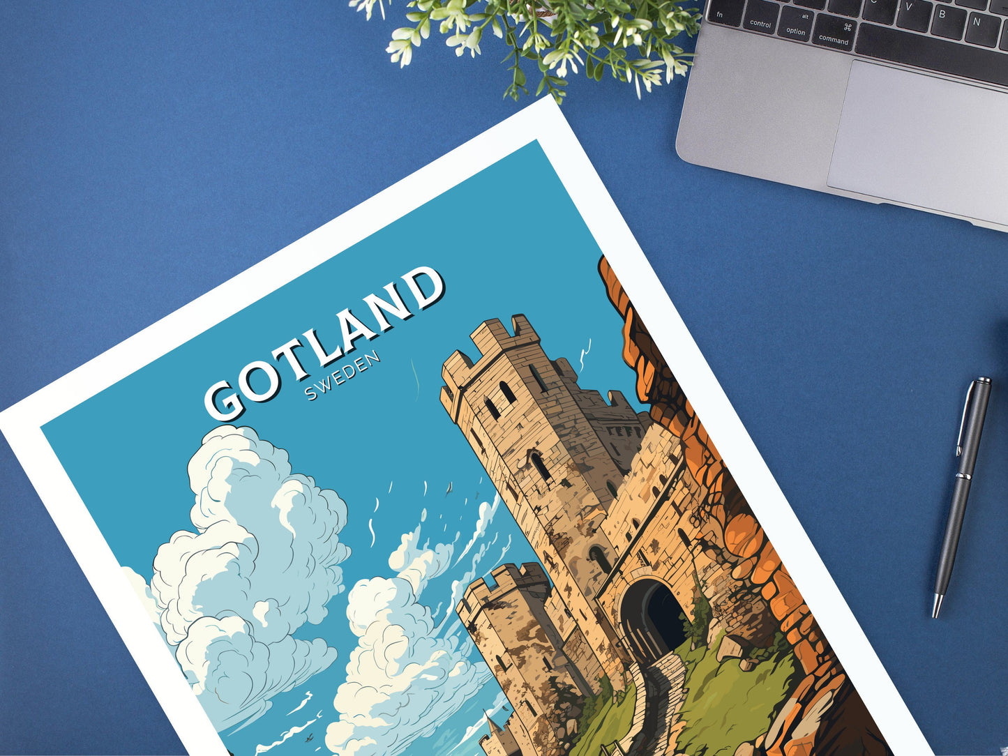 Gotland Print | Gotland Travel Poster | Gotland Illustration | Sweeden Print | Sweeden Home Décor | Gotland Art | Sweeden Poster | ID 716