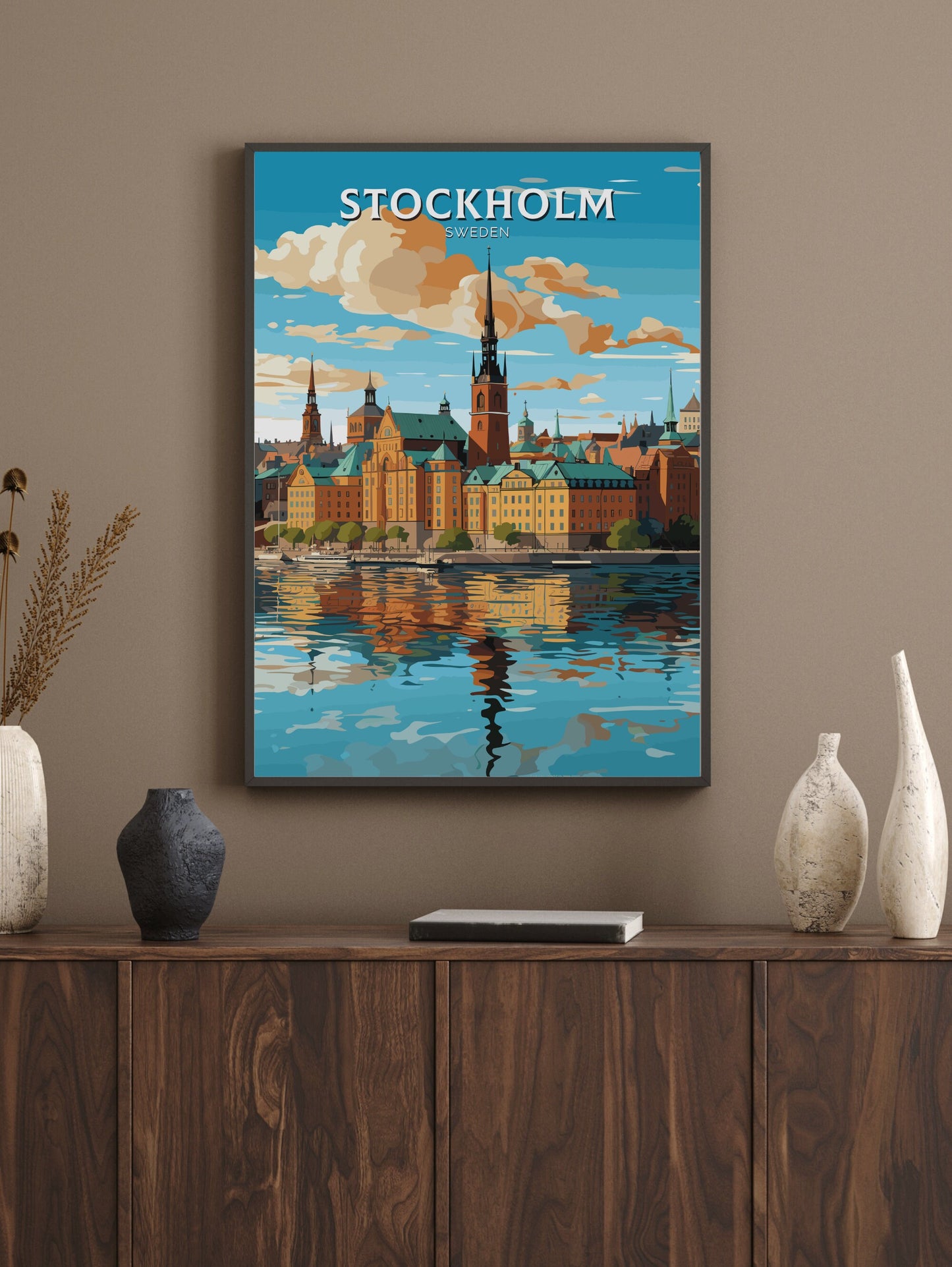 Stockholm Old Town Print | Stockholm Travel Poster | Stockholm Illustration | Sweeden Print | Sweeden Home Décor | Sweeden Poster | ID 718