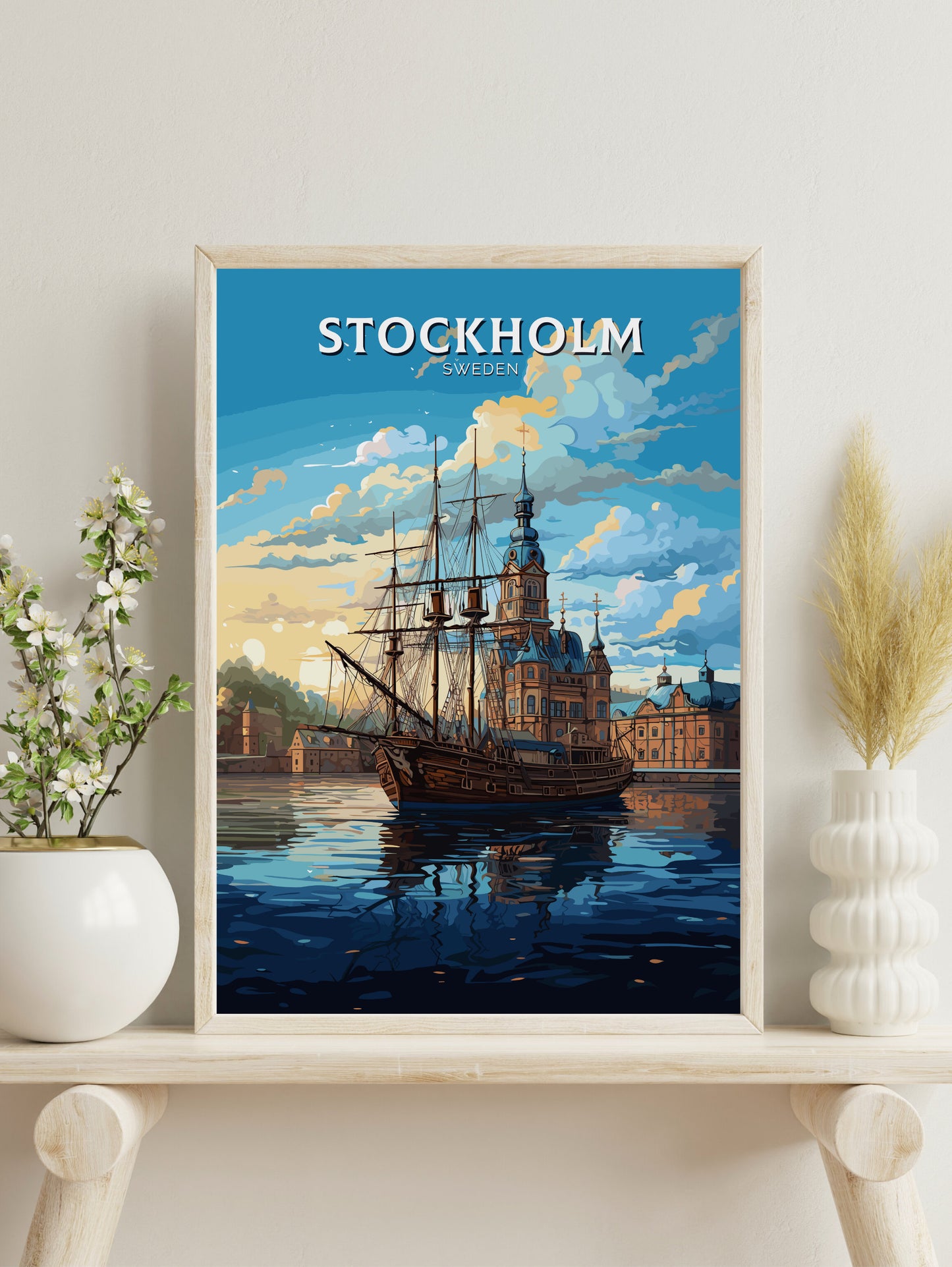 Stockholm Print | Stockholm Travel Poster | Stockholm Illustration | Sweeden Print | Sweeden Home Décor | Sweeden Poster | ID 719