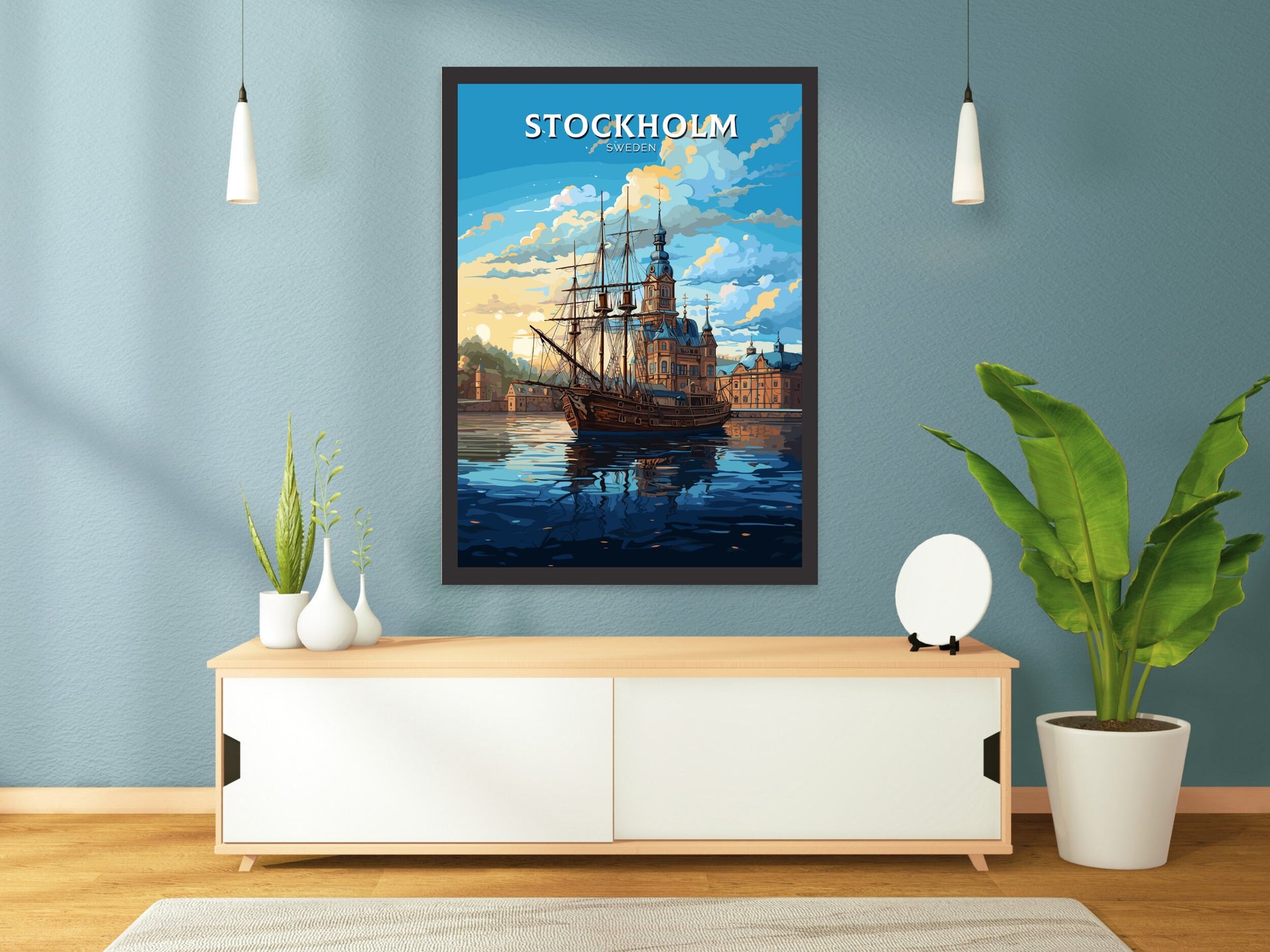 Stockholm Print | Stockholm Travel Poster | Stockholm Illustration | Sweeden Print | Sweeden Home Décor | Sweeden Poster | ID 719