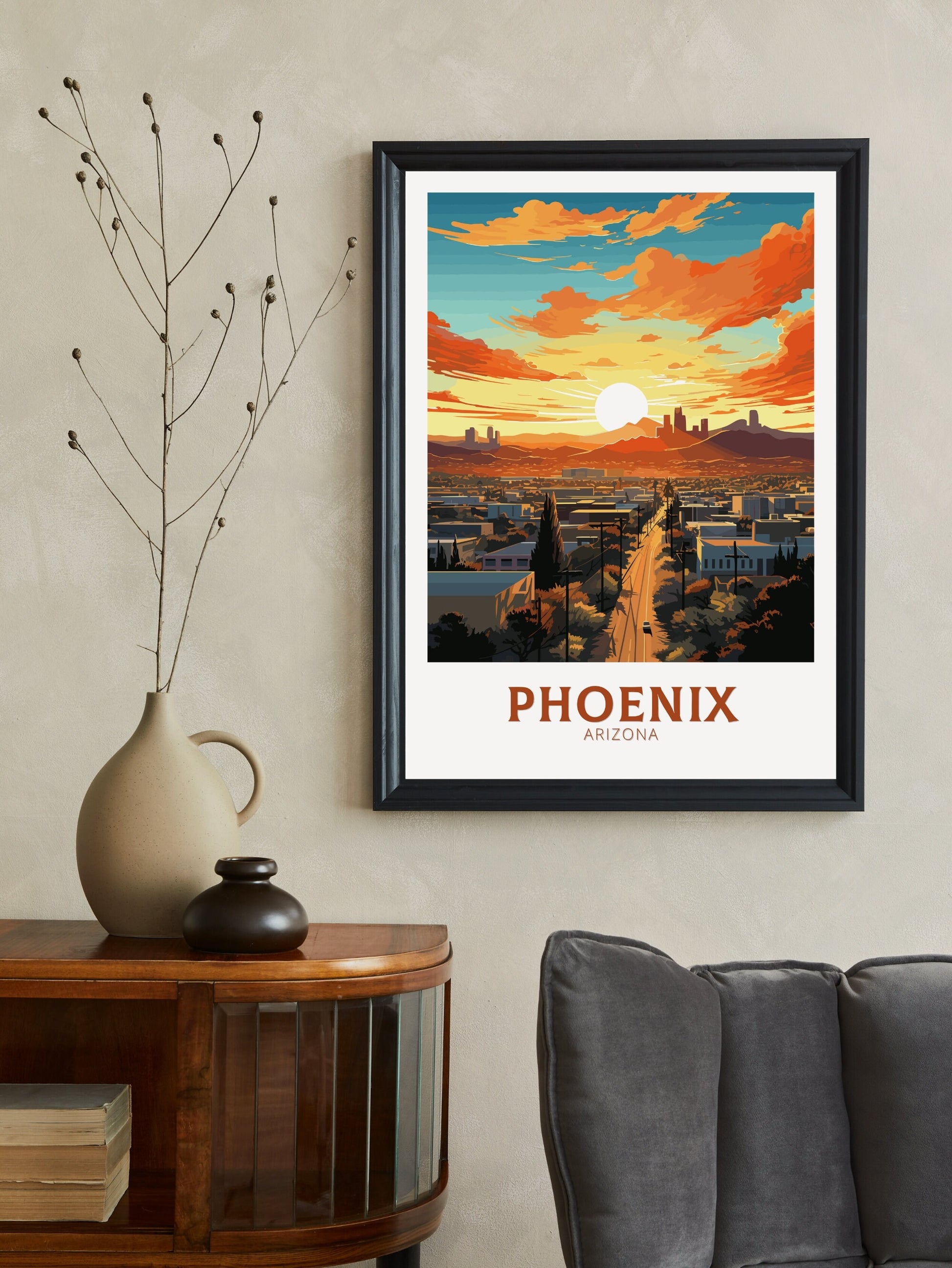 Phoenix Poster | Phoenix Print | Phoenix Travel Print | Arizona Wall Art | USA print | Arizona City Poster | ID 818