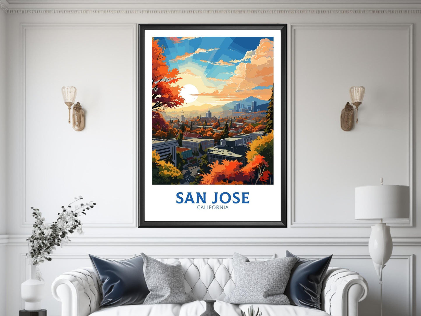 San Jose Poster | San Jose Print | San Jose Travel Print | California Wall Art | USA print | California City Poster | ID 820