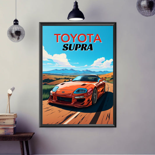 Toyota Supra Poster, Toyota Supra Print, 1990s Car Print, Car Print, Car Poster, Car Art, Japanese Car Print, Sports Car Print