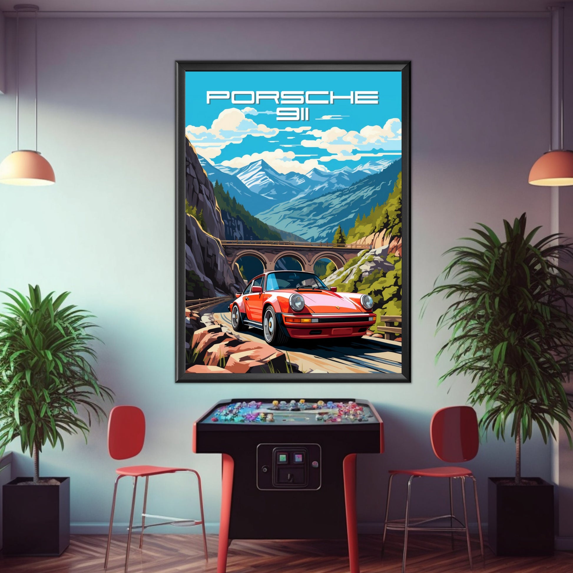 Porsche 911 Poster, Supercar 1980s