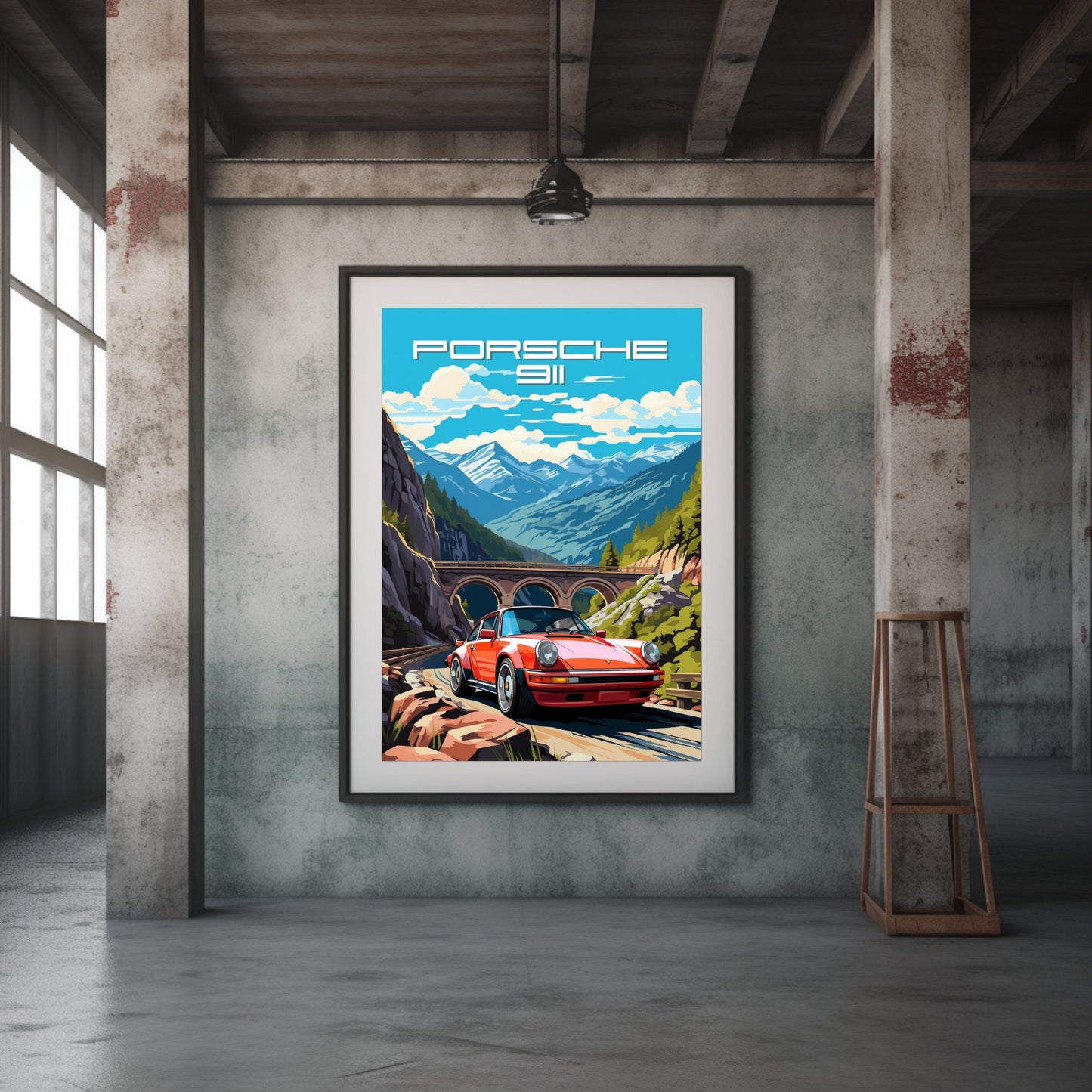 Porsche 911 Poster, Supercar 1980s