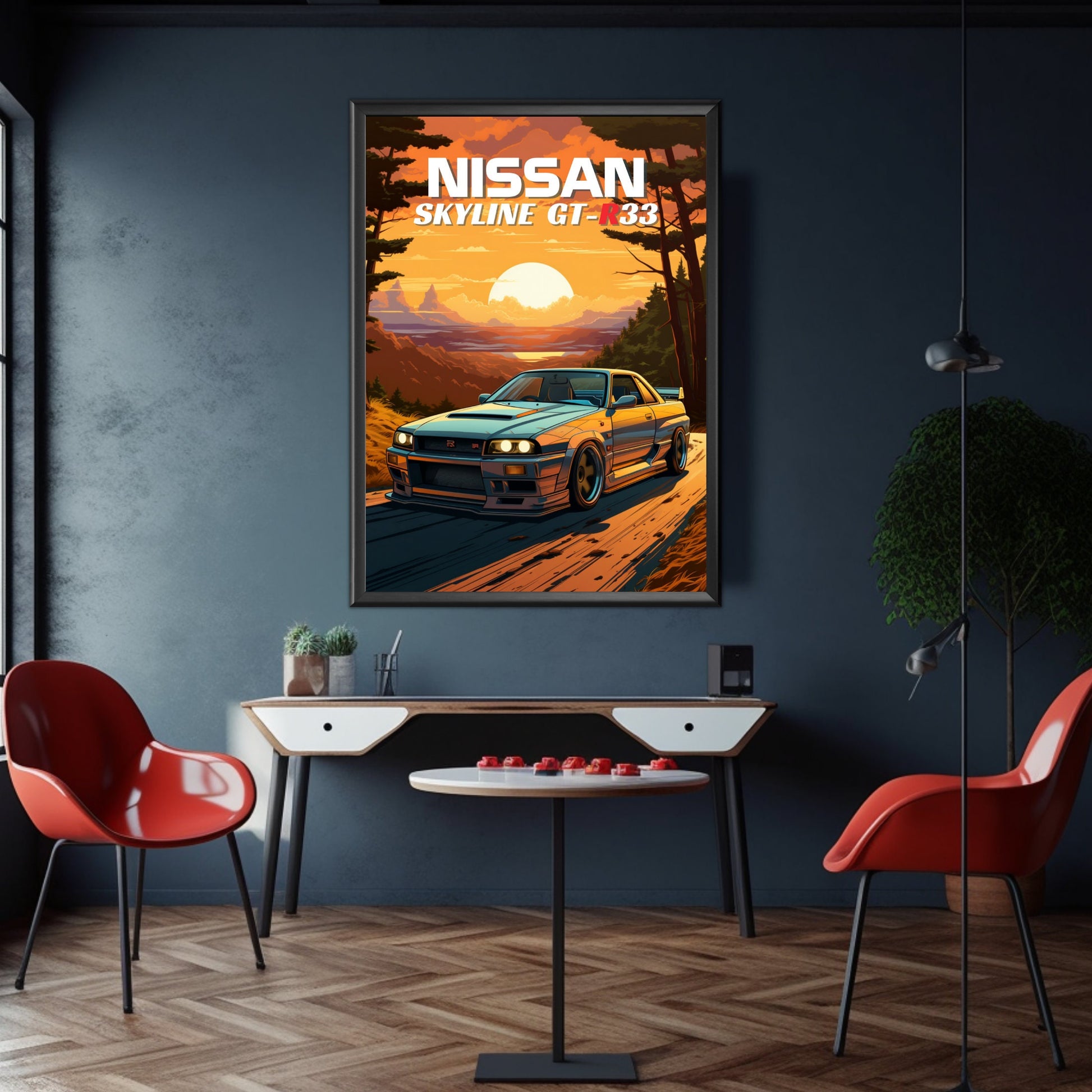 1990s Nissan Skyline GT-R R33 Poster