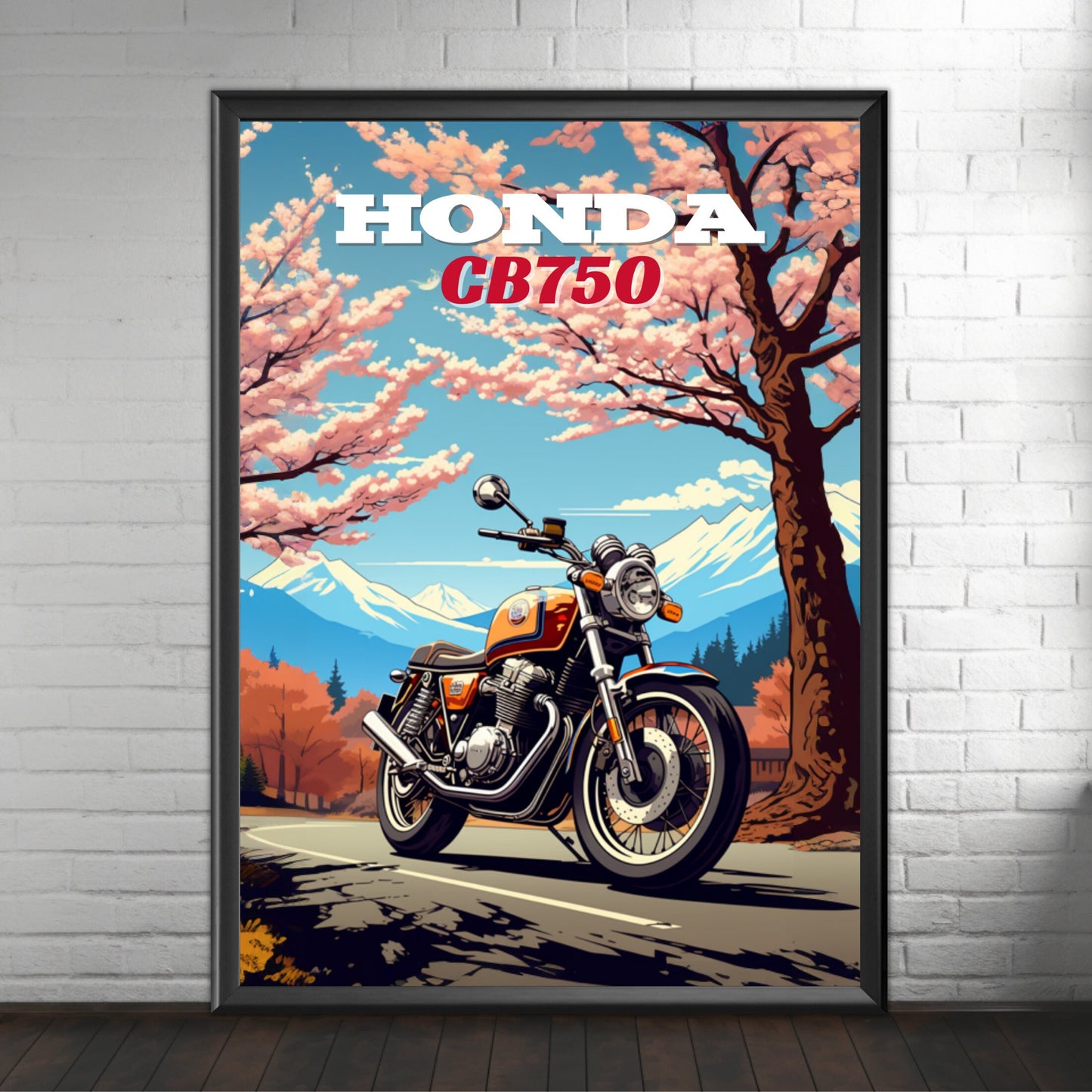 Honda CB750 Poster, Motorcycle Print, Honda CB750 Print, Motorbike Print, Bike Art, Bike Poster, Classic Bike Print, Vintage Bike Print