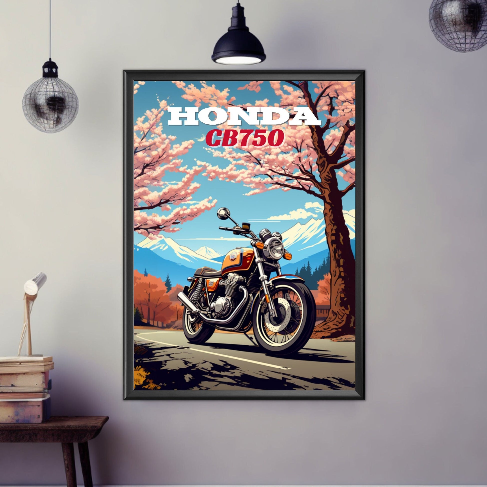 Honda CB750 Poster, Motorcycle Print, Honda CB750 Print, Motorbike Print, Bike Art, Bike Poster, Classic Bike Print, Vintage Bike Print