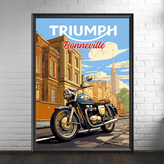 Triumph Bonneville Print, Motorbike Print, Triumph Bonneville Poster, Motorcycle Print, Bike Art, Bike Poster, Vintage Bike, Classic Bike