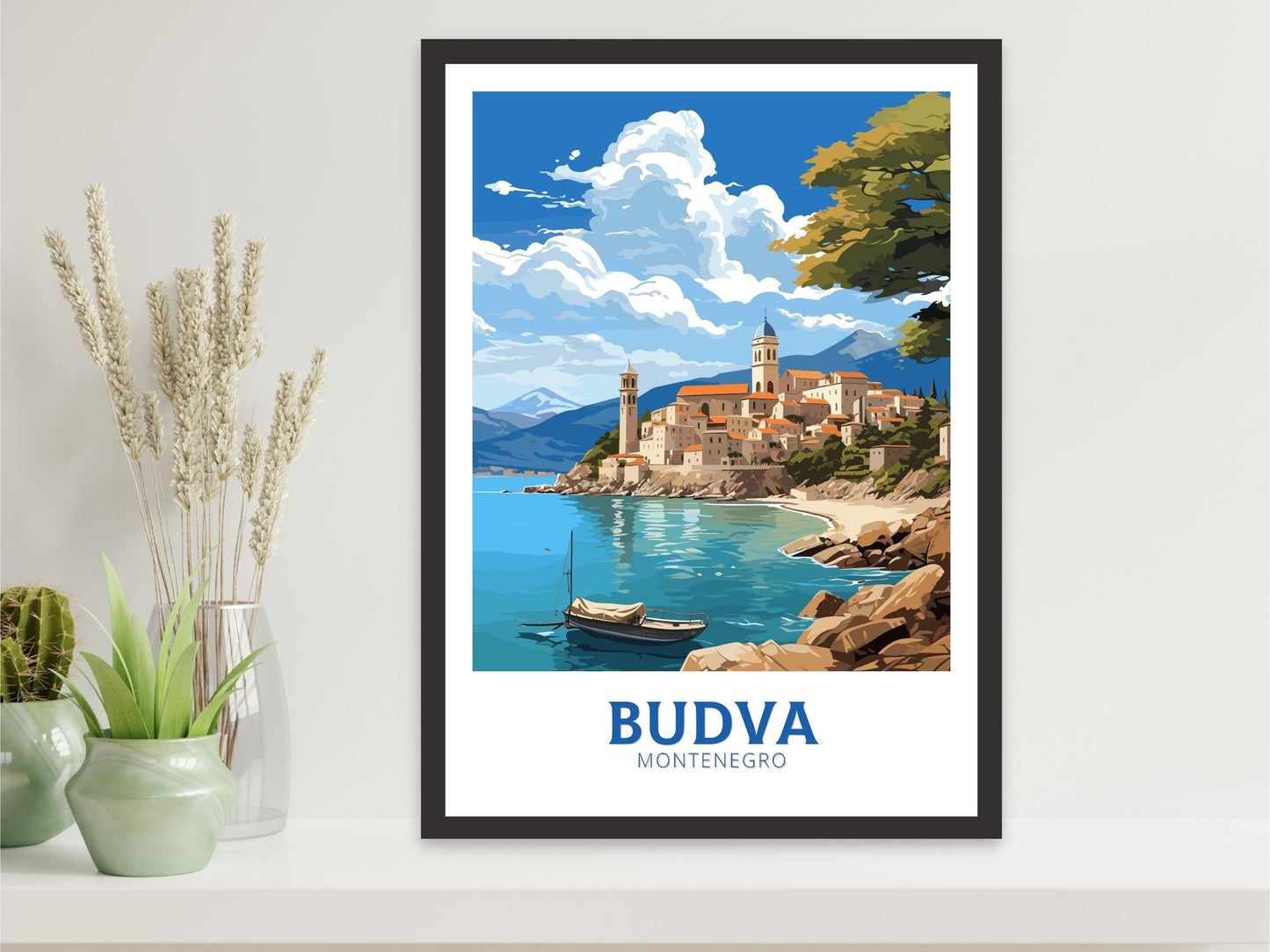 Budva Travel Print | Budva Poster | Travel Gifts | Montenegro Print | Budva Wall Art | Housewarming Gift | Budva Montenegro ID 726