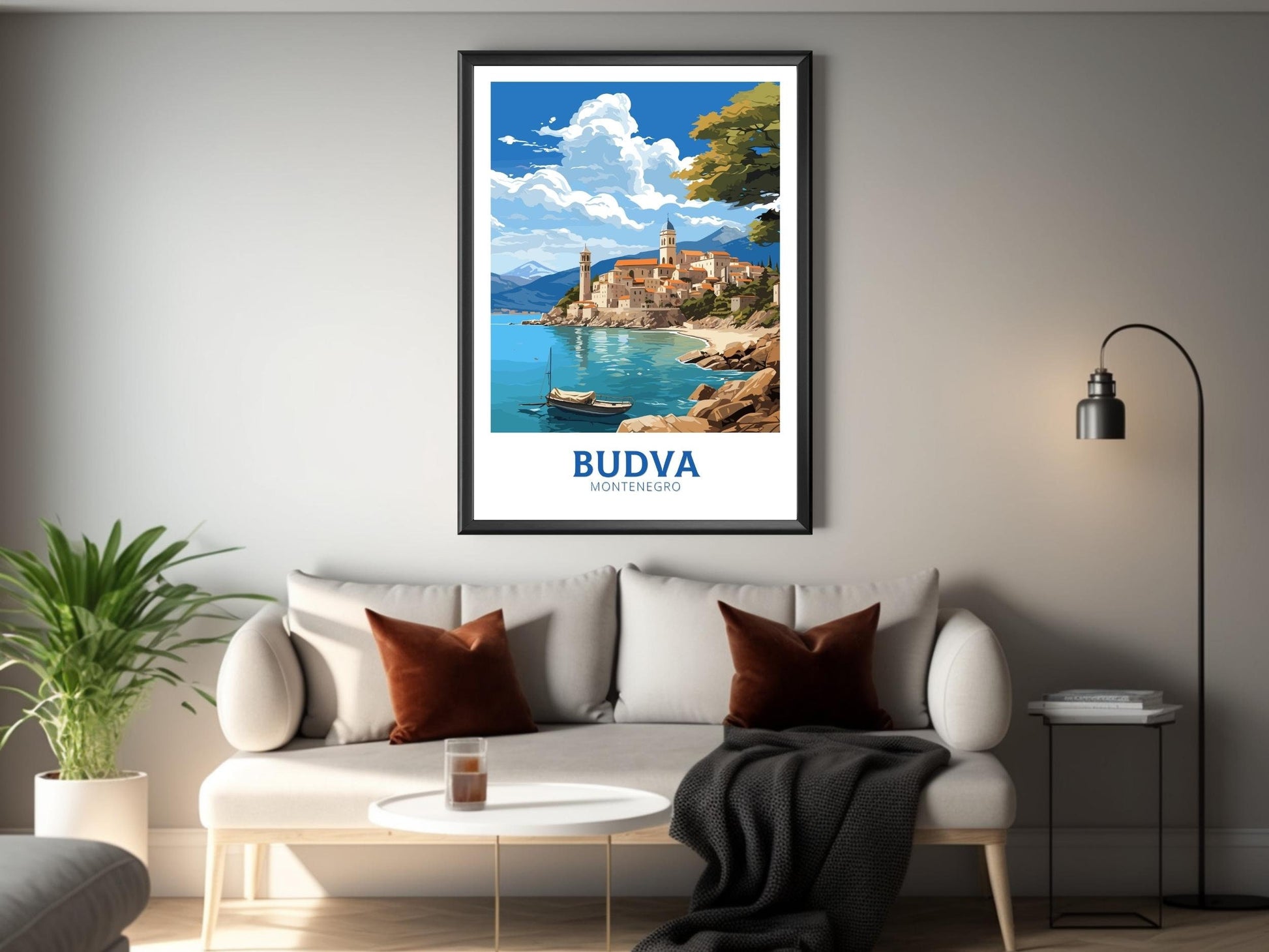 Budva Travel Print | Budva Poster | Travel Gifts | Montenegro Print | Budva Wall Art | Housewarming Gift | Budva Montenegro ID 726