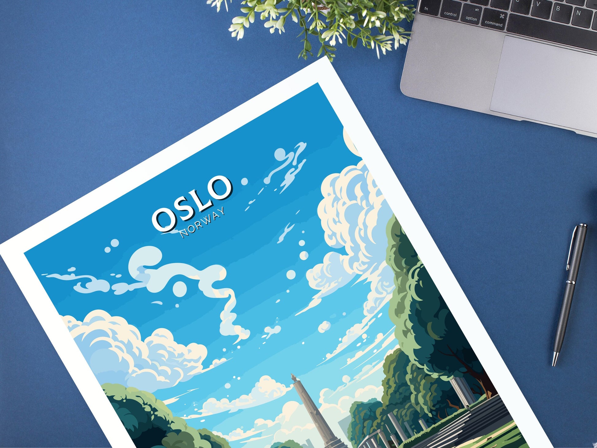 Oslo Travel Poster | Oslo Print | Oslo Poster | Oslo Wall Art | Oslo Illustration | Oslo Norway | Norway Print | Norway Art | ID 742