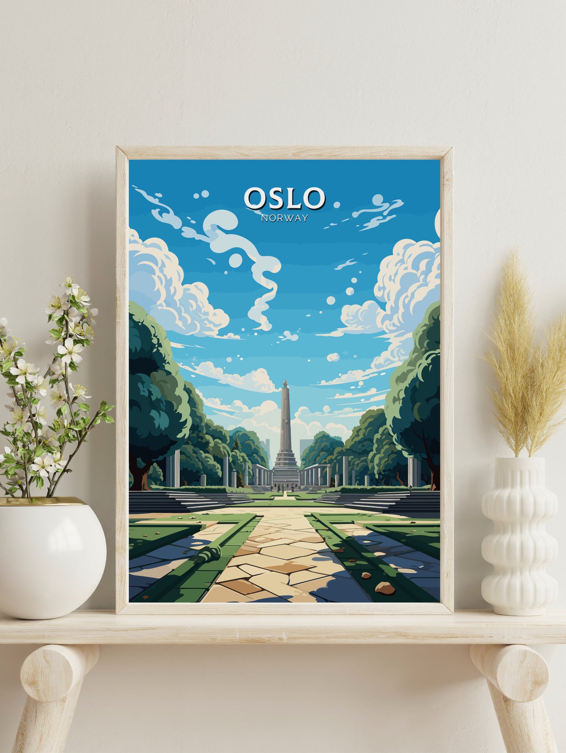 Oslo Travel Poster | Oslo Print | Oslo Poster | Oslo Wall Art | Oslo Illustration | Oslo Norway | Norway Print | Norway Art | ID 742