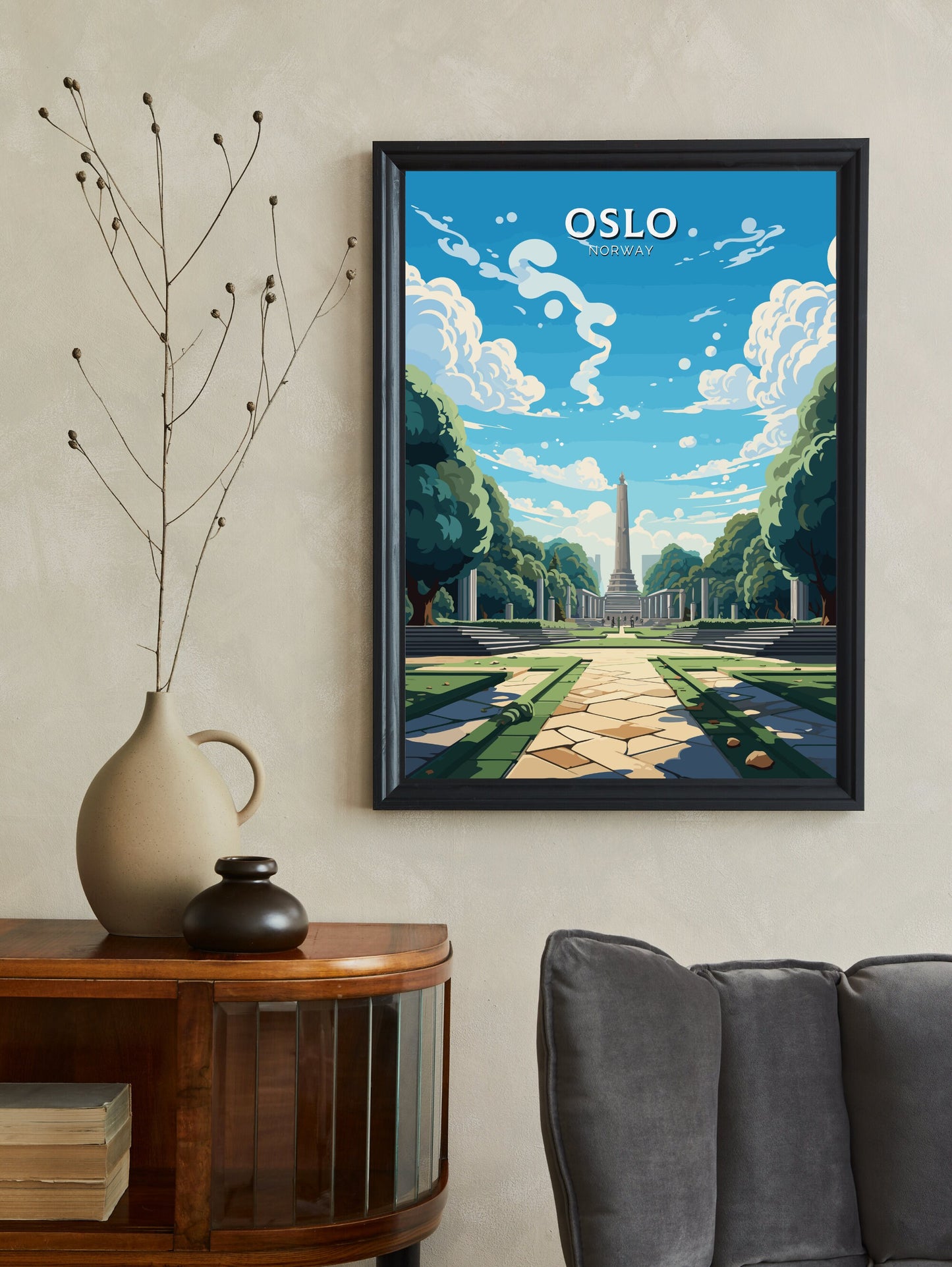 Oslo Travel Poster | Oslo Print | Oslo Poster | Oslo Wall Art | Oslo Illustration | Oslo Norway | Norway Print | Norway Art | ID 742