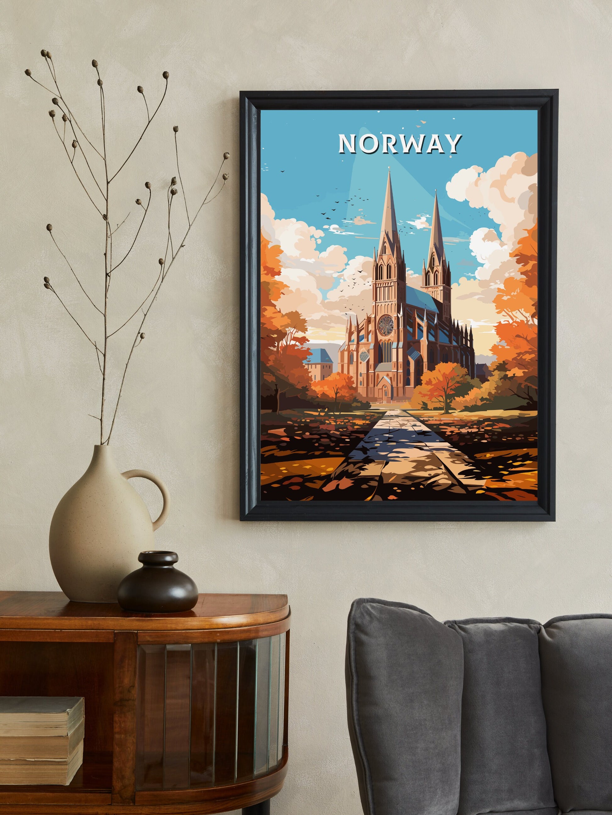 Norway Travel Print | Norway Illustration | Norway Wall Art | Norway Print | Norway Print| Norway Print Painting | ID 741