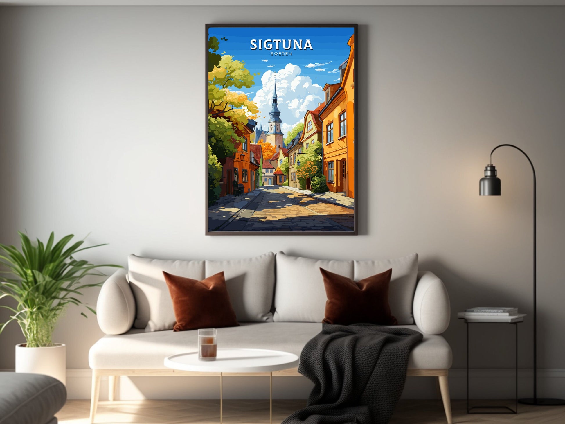 Sigtuna Print | Sigtuna Travel Poster | Sigtuna Illustration | Sweeden Print | Sweeden Home Décor | Sigtuna Art | Sweeden Poster | ID 740