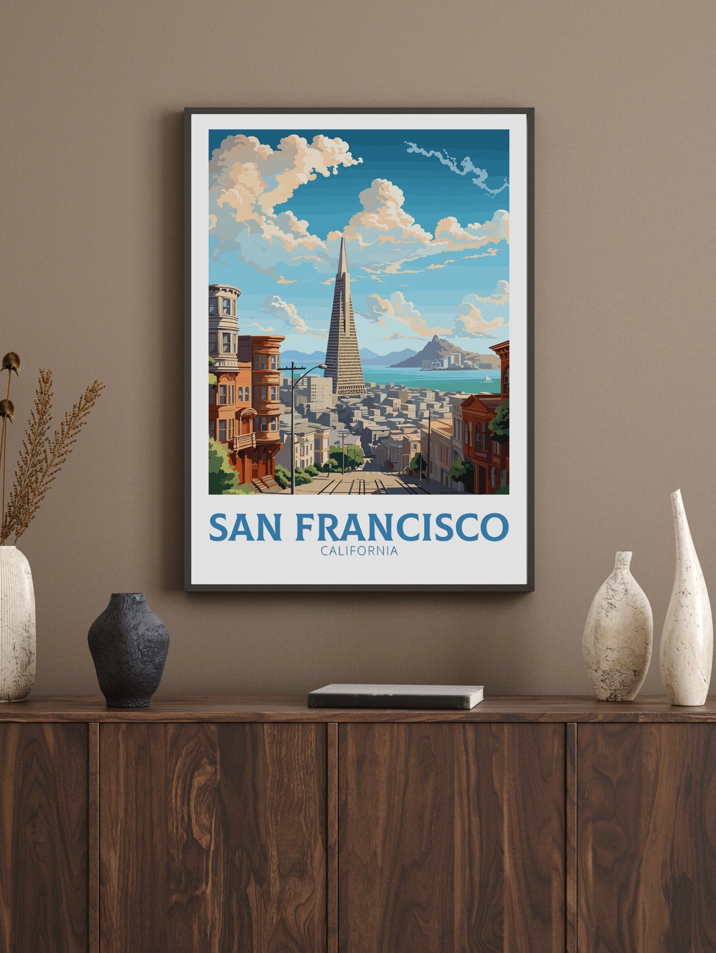 San Francisco Travel Print | San Francisco Print | San Francisco City Poster | San Francisco Wall Art | Transamerica Pyramid Print | ID 823