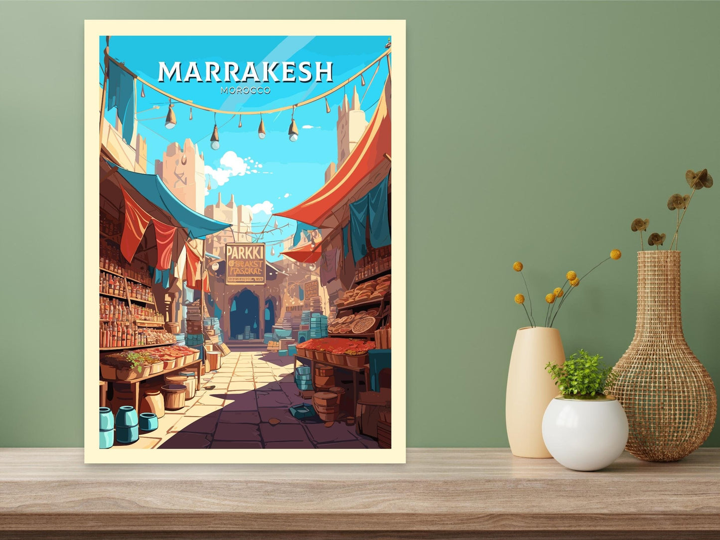 Marrakesh Travel Print | Marrakesh Illustration | Marrakesh Wall Art | Morocco Print | Morocco Home Decor | Marrakesh Poster | ID 014