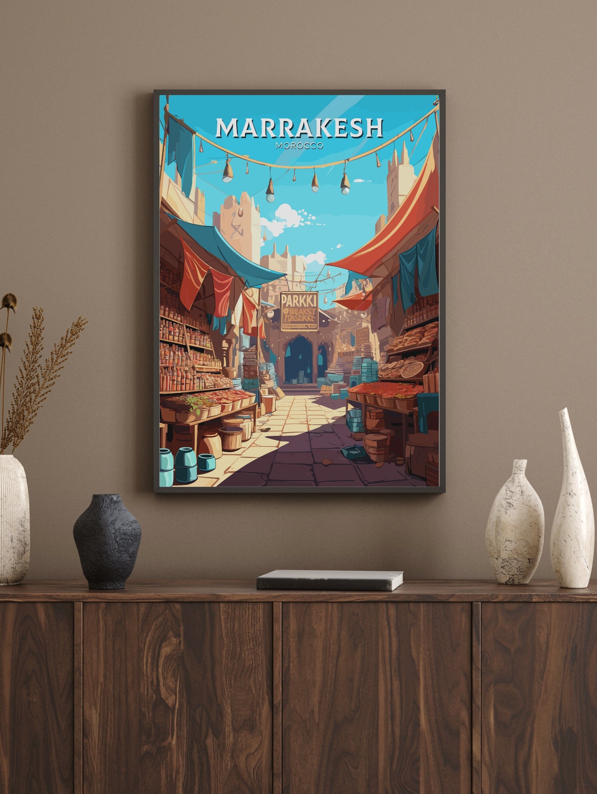 Marrakesh Travel Print | Marrakesh Illustration | Marrakesh Wall Art | Morocco Print | Morocco Home Decor | Marrakesh Poster | ID 014