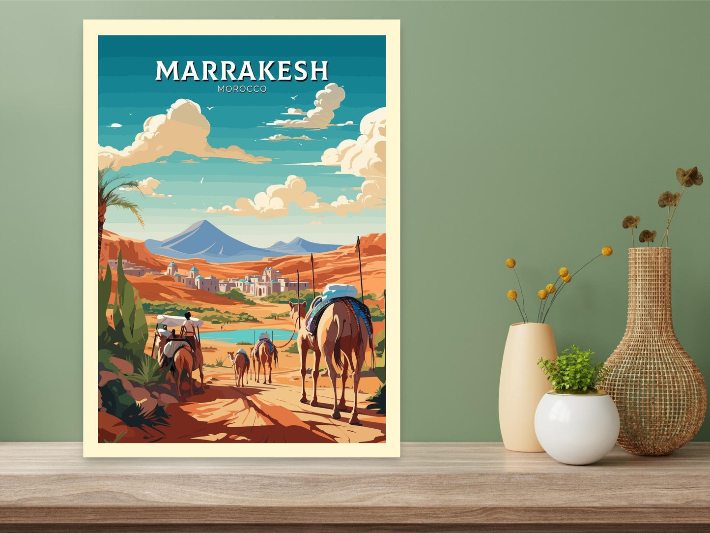 Marrakesh Poster | Marrakesh Wall Art | Morocco Print | Marrakesh Travel Print | Marrakesh Illustration | Morocco Home Decor | ID 754