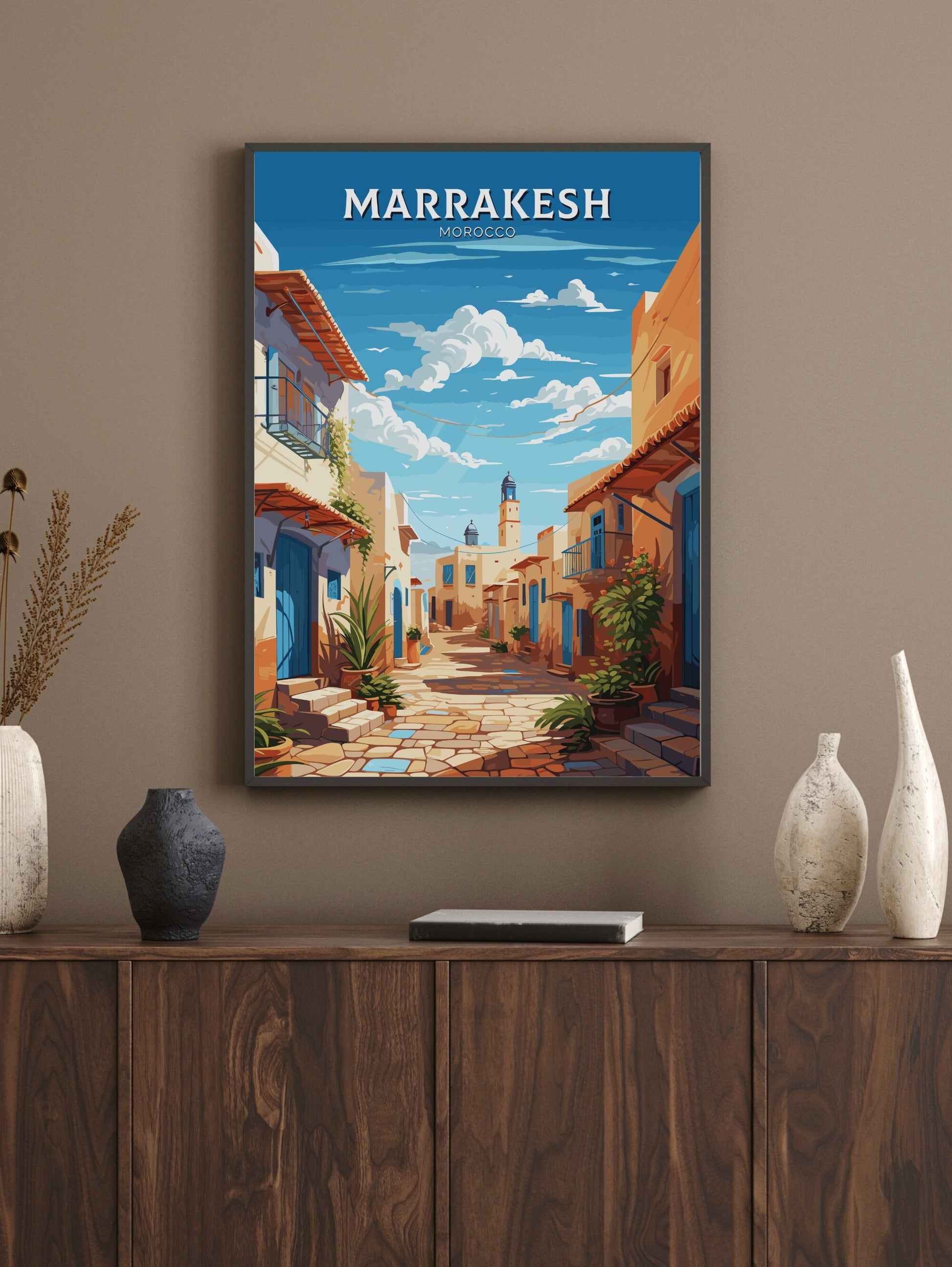 Marrakesh Travel Poster | Morocco Print | Morocco Home Decor | Marrakesh Illustration | Marrakesh Wall Art | Marrakesh Poster | ID 755