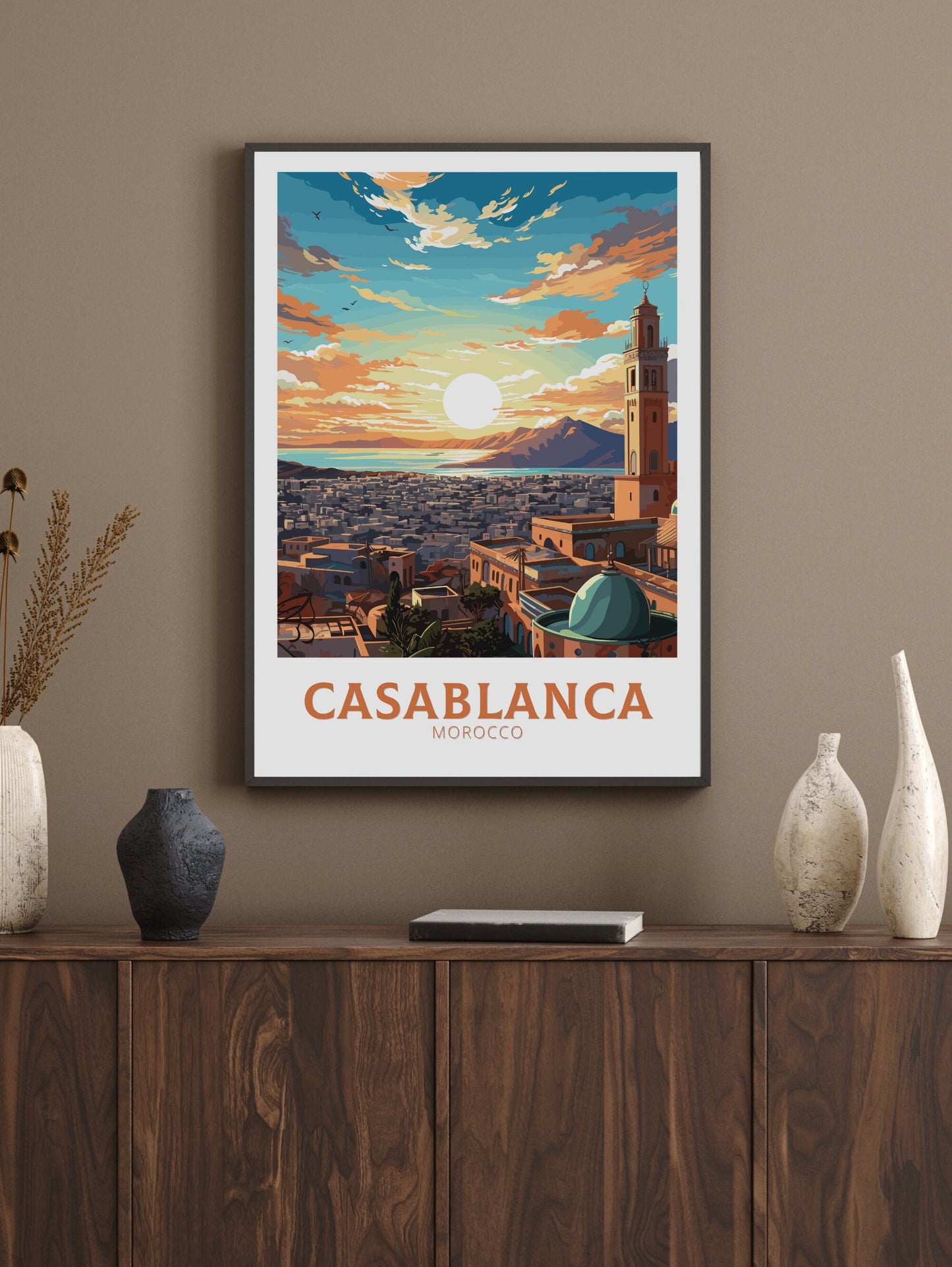 Casablanca Wall Art | Morocco Print | Casablanca Travel Print | Casablanca Illustration | Morocco Home Decor | Casablanca Poster | ID 759