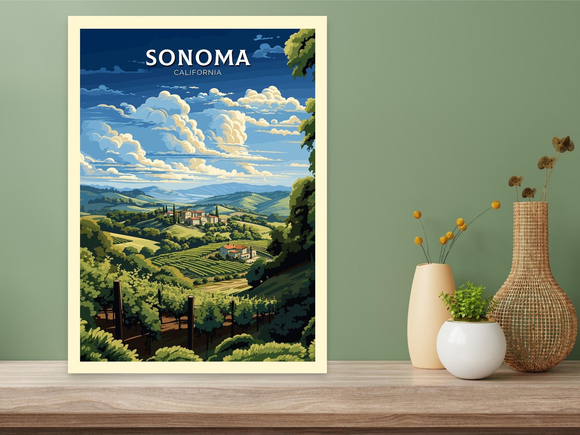 Sonoma Poster | Sonoma Travel Poster | Sonoma Travel Print | California Poster | Sonoma California Poster | USA Poster | ID 764