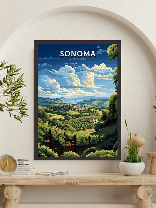 Sonoma Poster | Sonoma Travel Poster | Sonoma Travel Print | California Poster | Sonoma California Poster | USA Poster | ID 764