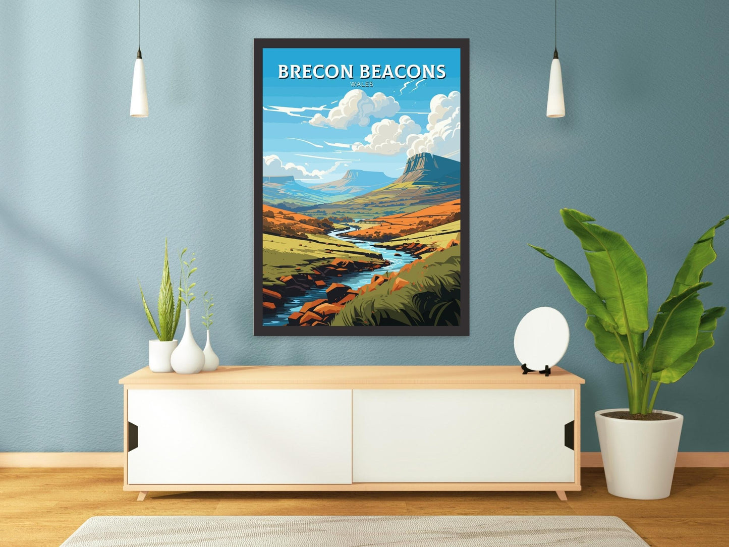 Brecon Beacons Poster | Wales Travel Print | Wales Illustration | Brecon Beacons Wall Art | Wales Poster | Brecon Beacons Print | ID 767