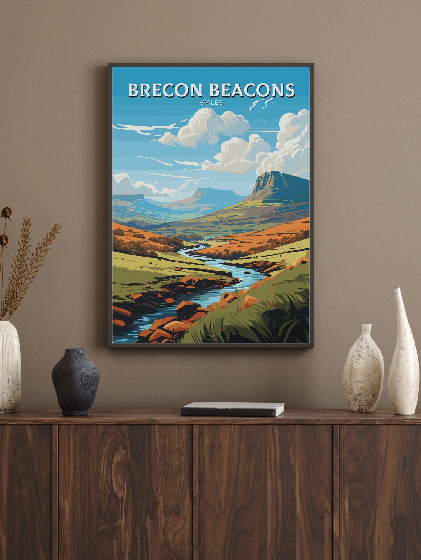 Brecon Beacons Poster | Wales Travel Print | Wales Illustration | Brecon Beacons Wall Art | Wales Poster | Brecon Beacons Print | ID 767