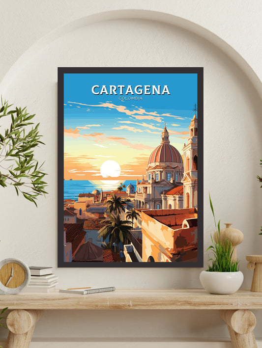 Cartagena Travel Poster | Cartagena Wall Art | Cartagena Travel Print | Housewarming Gift | Cartagena Poster | South America poster | ID 769
