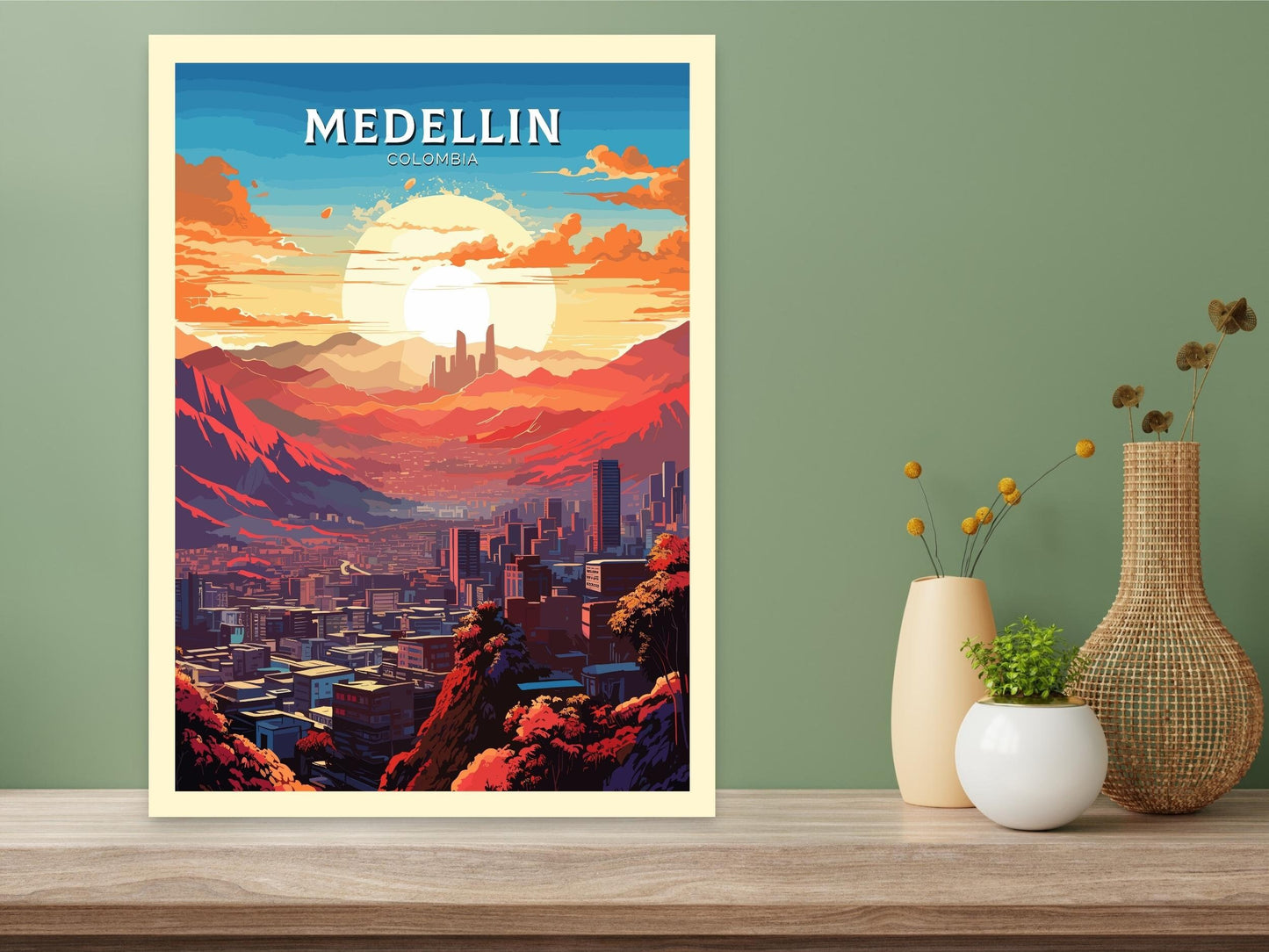 Medellin Travel Poster | Medellin Wall Art | Medellin Print | Medellin Colombia | Housewarming Gift | Colombia Poster