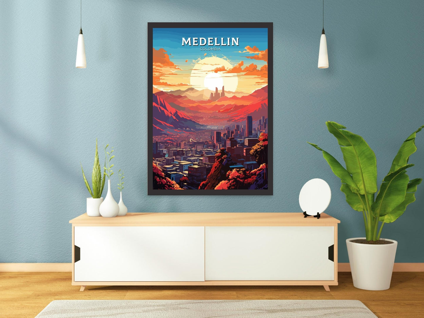 Medellin Travel Poster | Medellin Wall Art | Medellin Print | Medellin Colombia | Housewarming Gift | Colombia Poster | ID 771