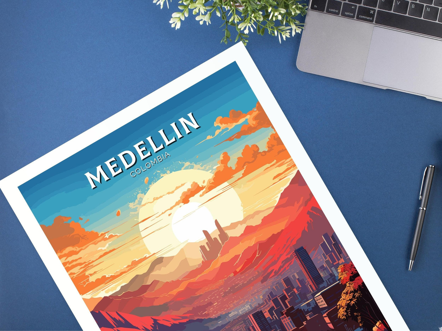 Medellin Travel Poster | Medellin Wall Art | Medellin Print | Medellin Colombia | Housewarming Gift | Colombia Poster