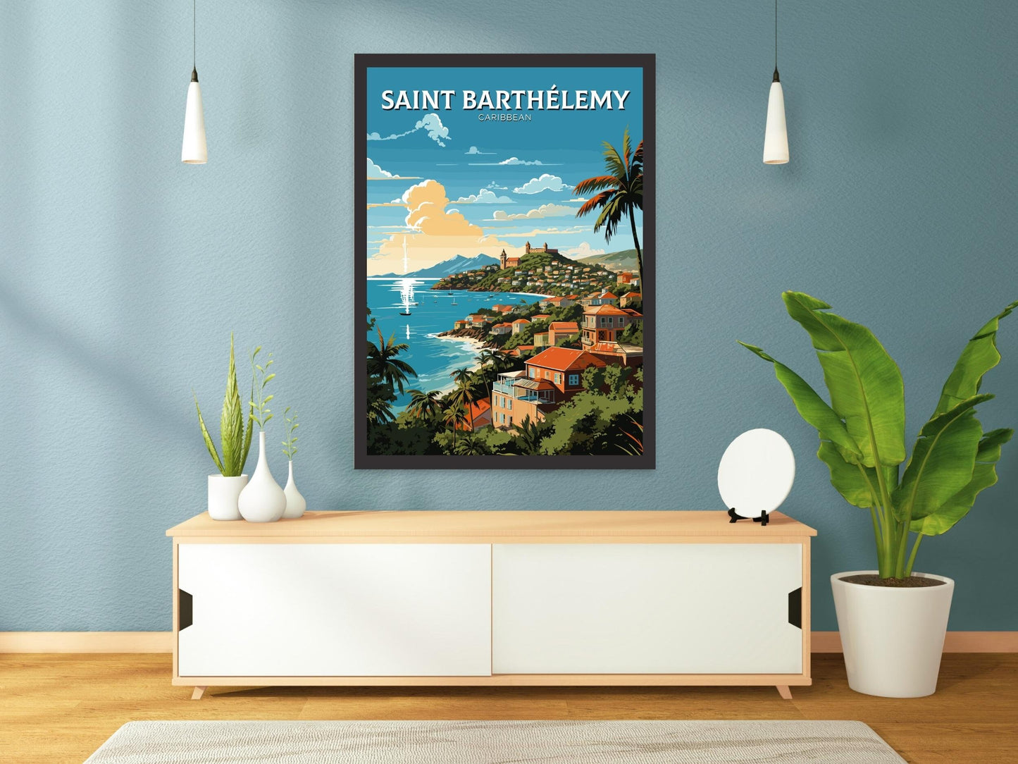 Saint Barthélemy Print | Saint Barthélemy Poster | Illustration | Saint Barthélemy art | Caribbean Wall Art | Caribbean Print | ID 774