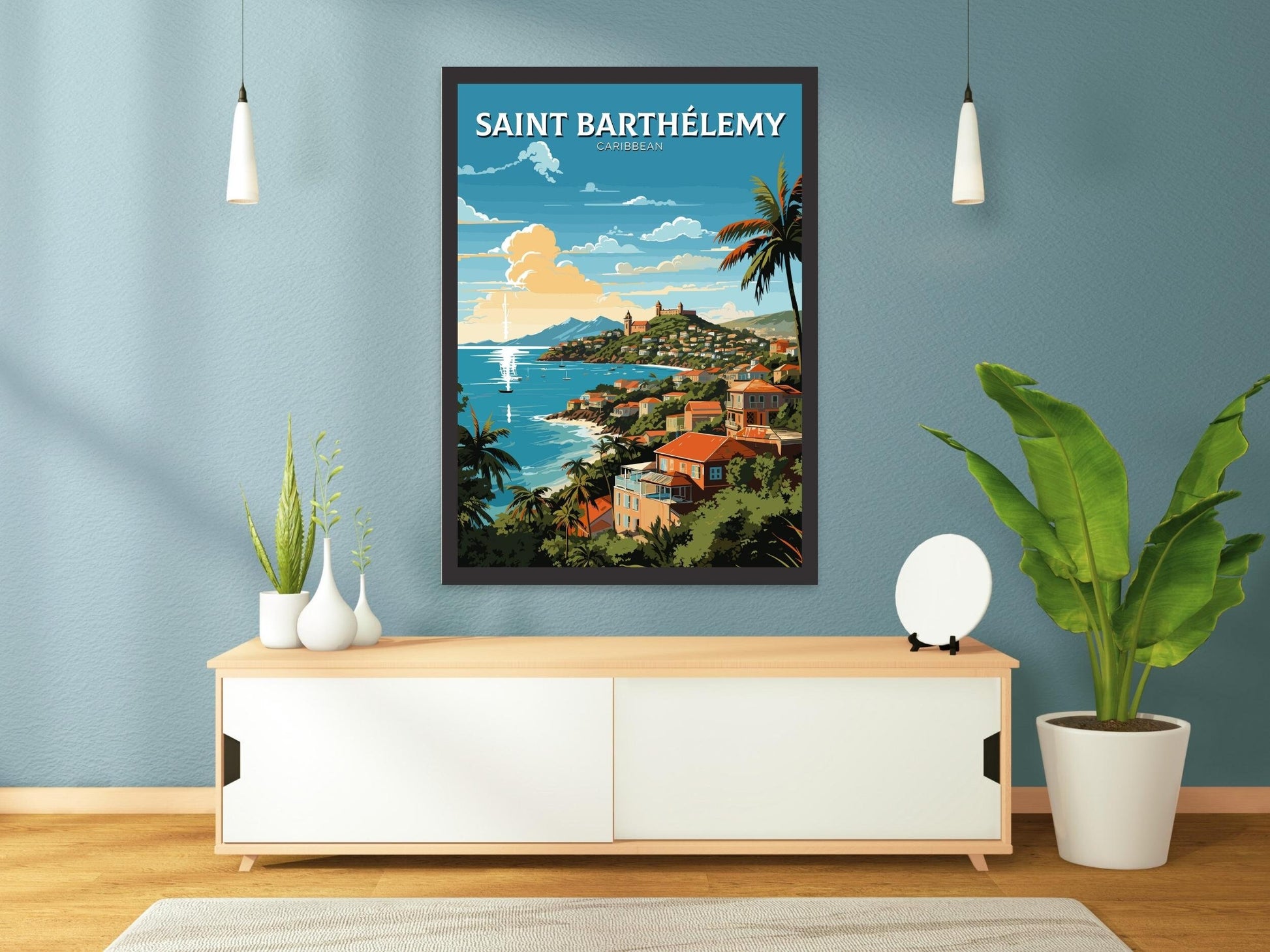 Saint Barthélemy Print | Saint Barthélemy Poster | Illustration | Saint Barthélemy art | Caribbean Wall Art | Caribbean Print | ID 774